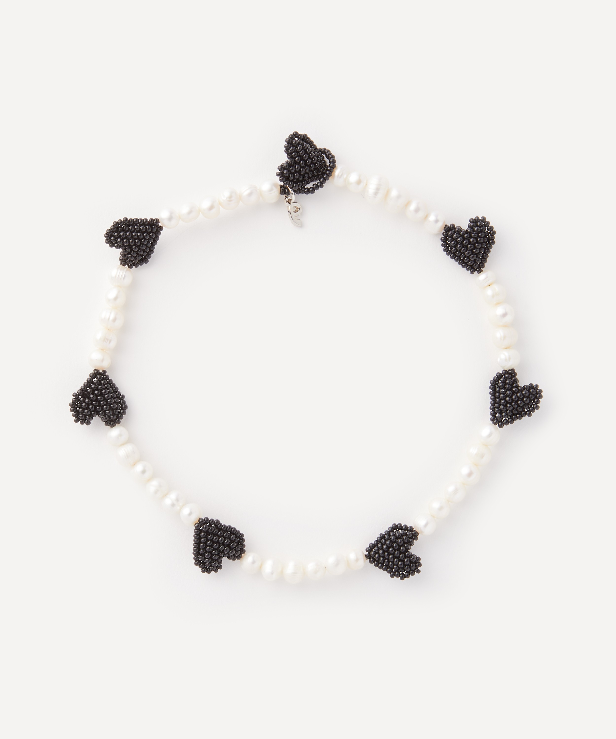 Pura Utz - Multi Black Heart Pearl Necklace image number 0