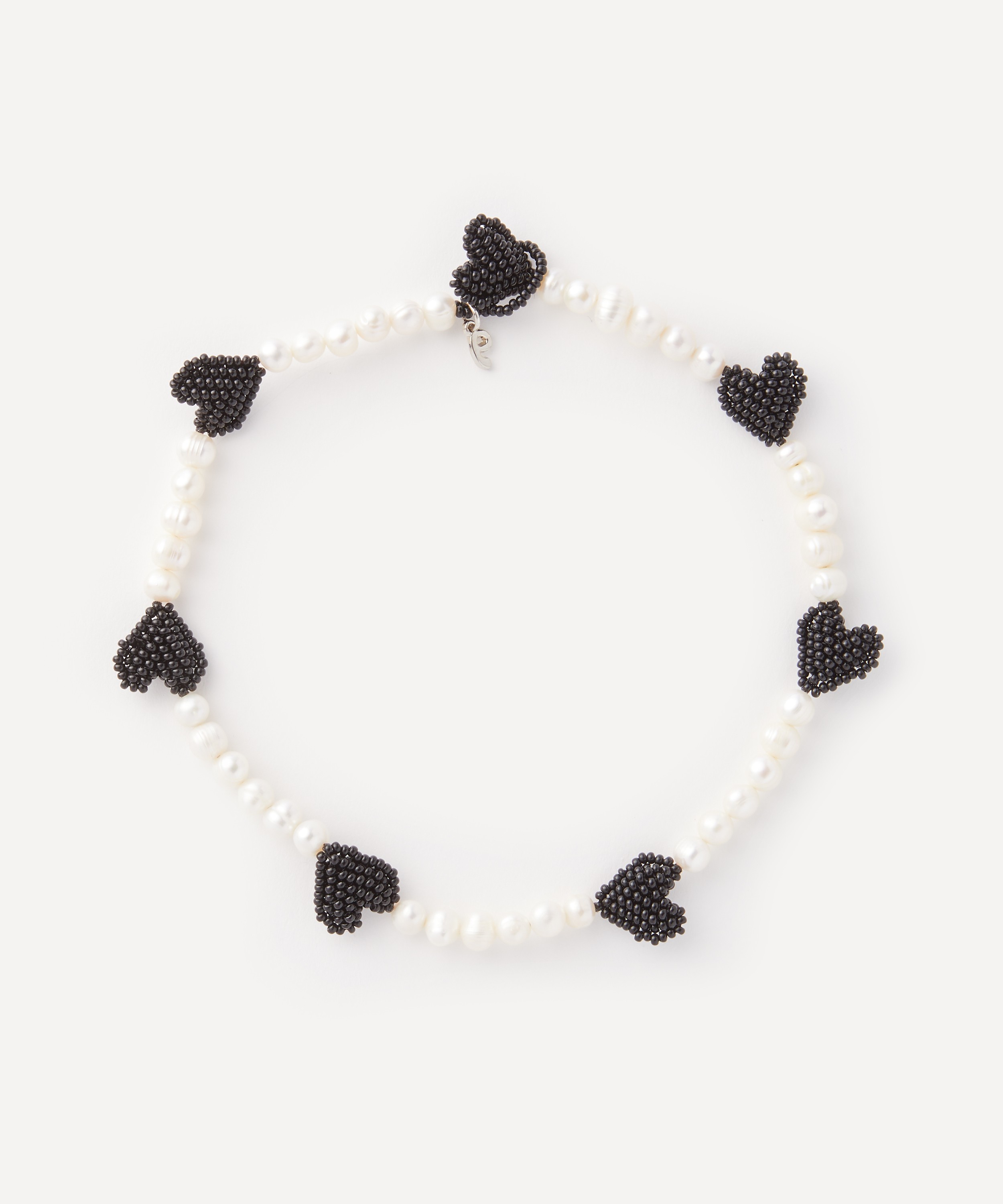 Pura Utz - Multi Black Heart Pearl Necklace