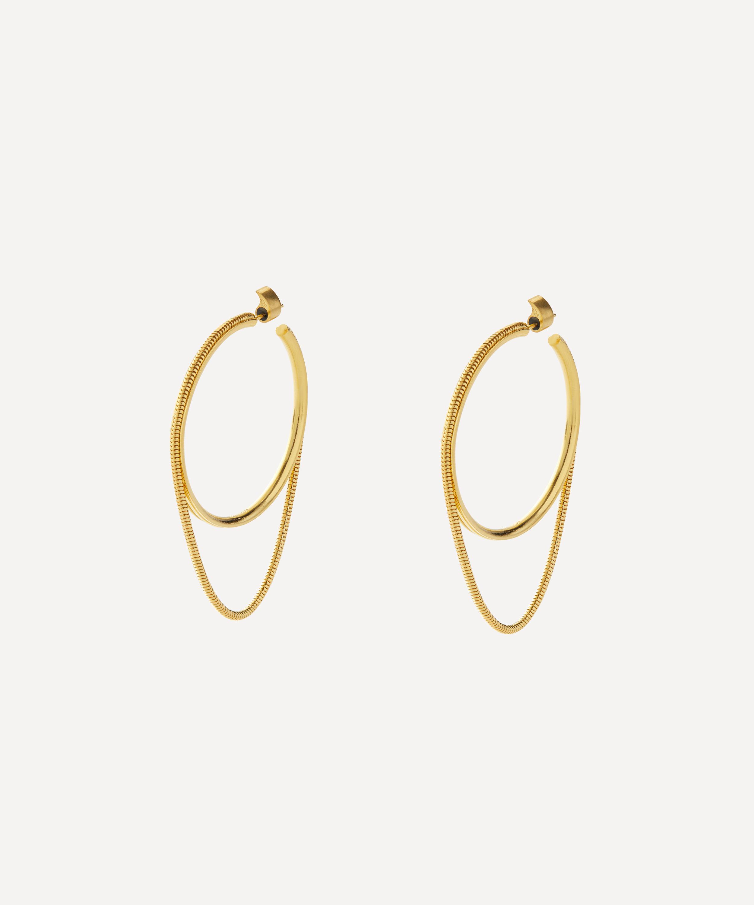 Maggoosh - 10ct Gold Twinkler Large Hoops image number 0