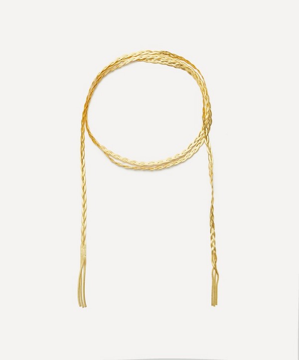 Maggoosh - Gold-Plated Liquid Braid Scarf Necklace image number null