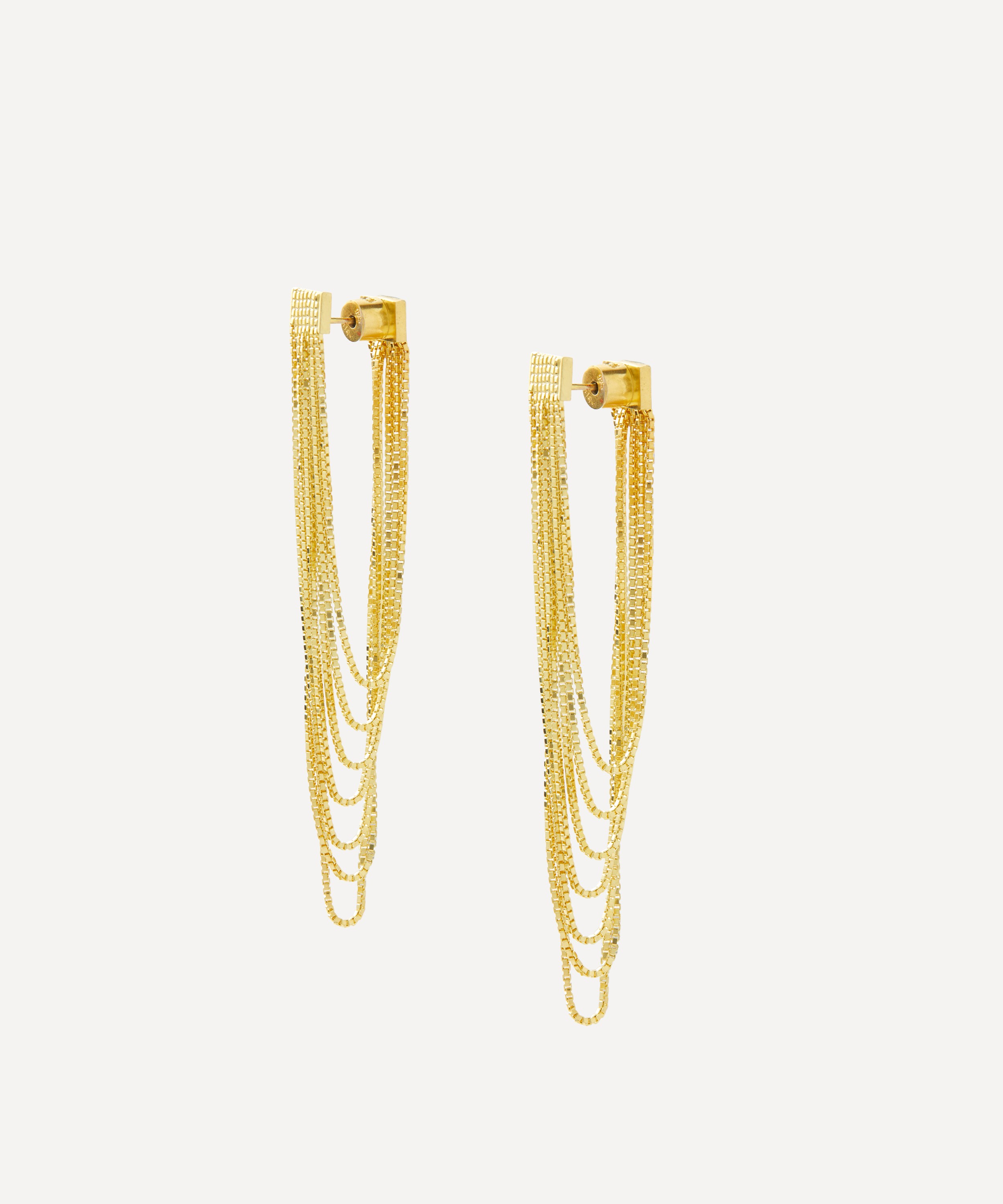 Maggoosh - 10ct Gold Tiny Dancer Chain Drop Earrings image number 0