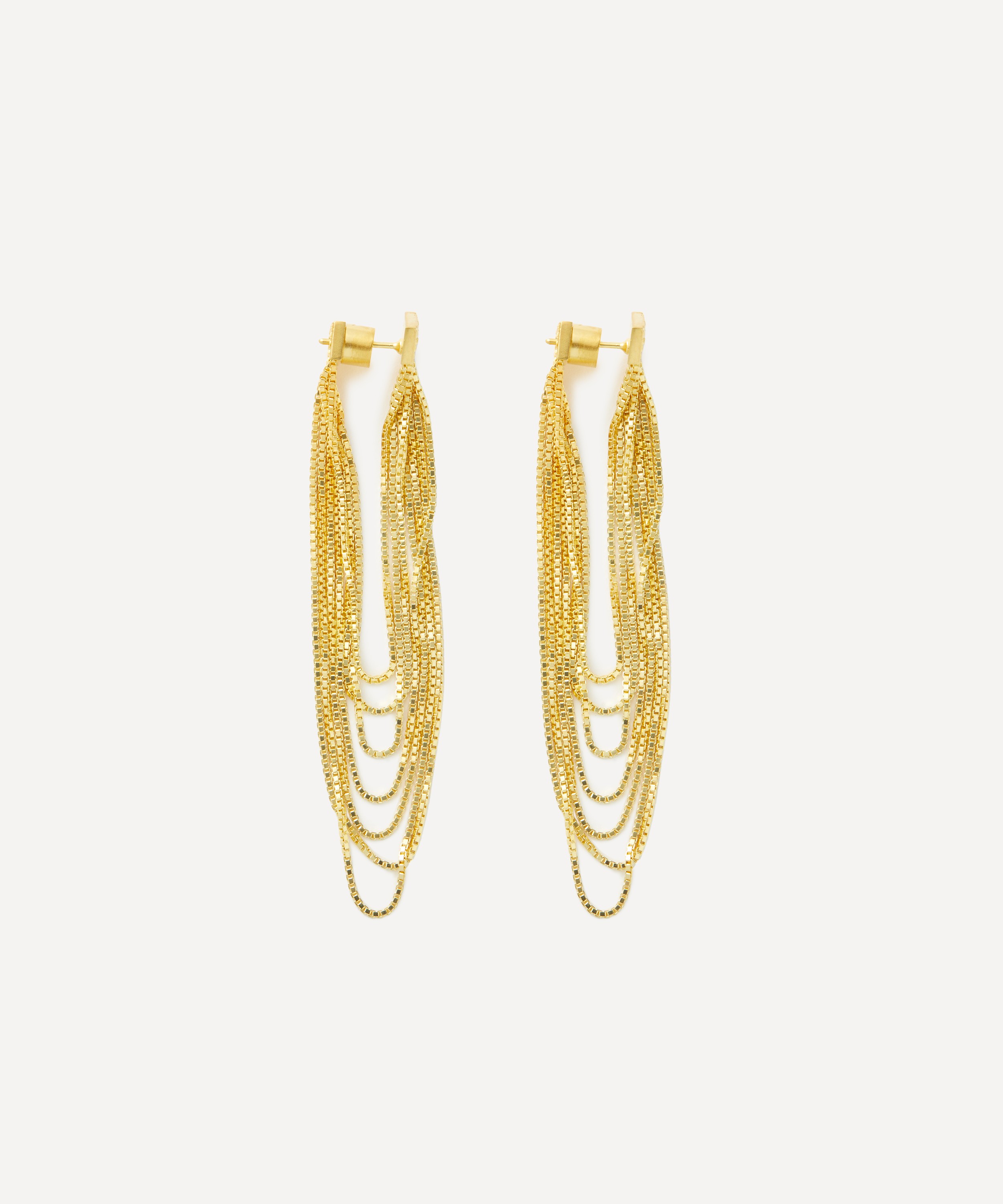 Maggoosh - 10ct Gold Tiny Dancer Chain Drop Earrings image number 1