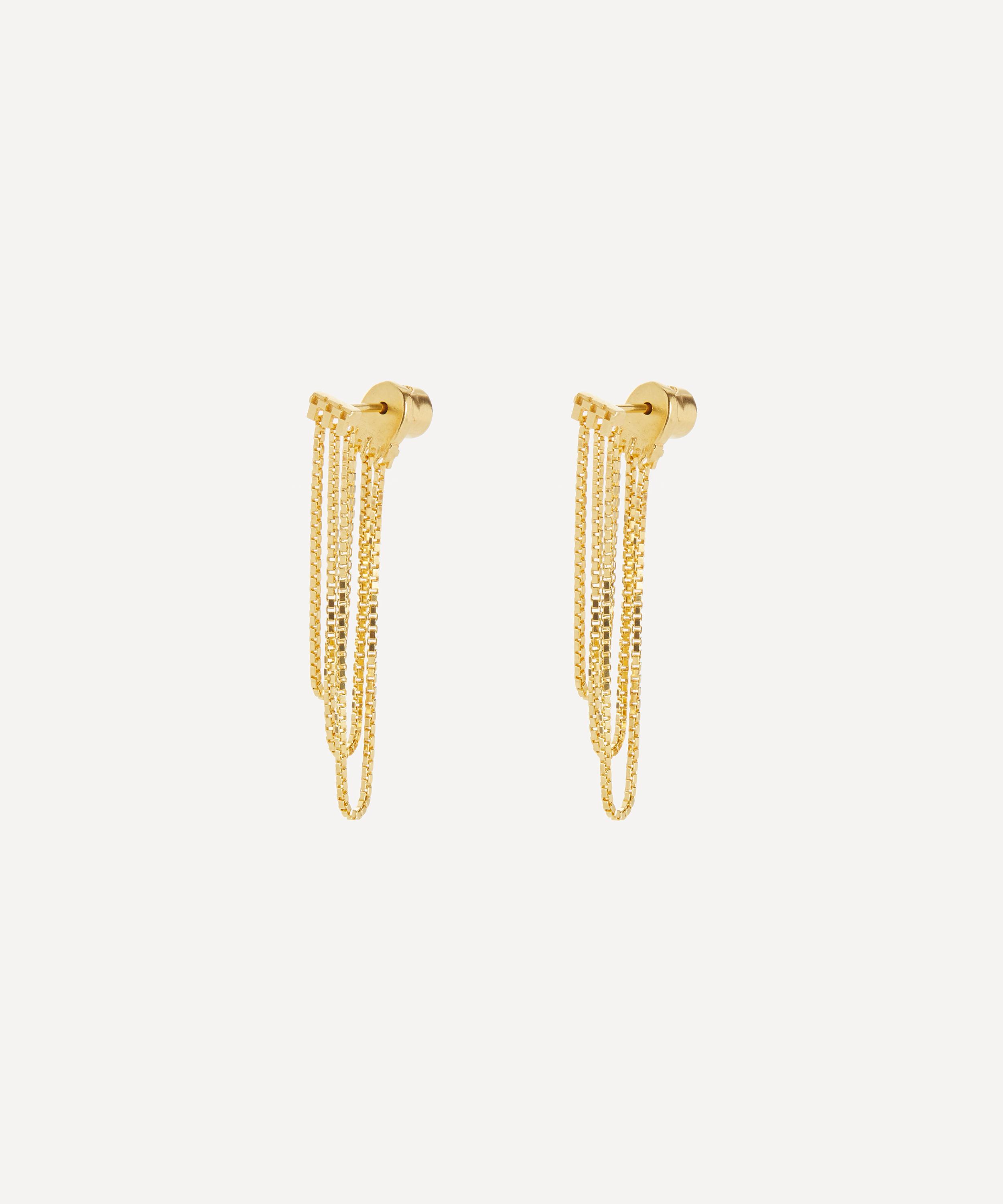 Maggoosh - 10ct Gold Tiny Dancer Short Chain Drop Earrings image number 0