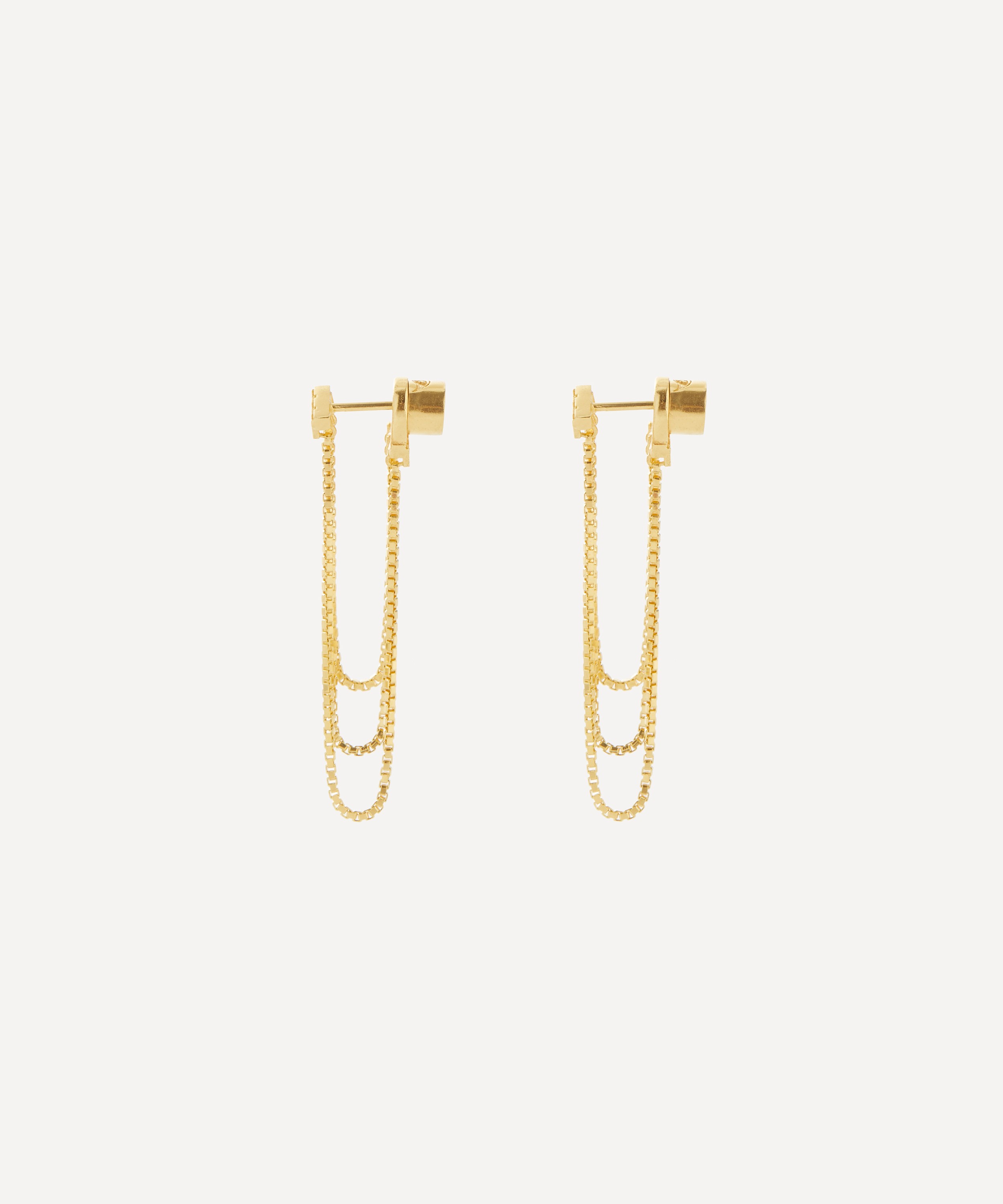 Maggoosh - 10ct Gold Tiny Dancer Short Chain Drop Earrings image number 2