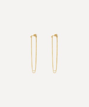 Maggoosh - 10ct Gold Currents Cross Chain Drop Earrings image number 2