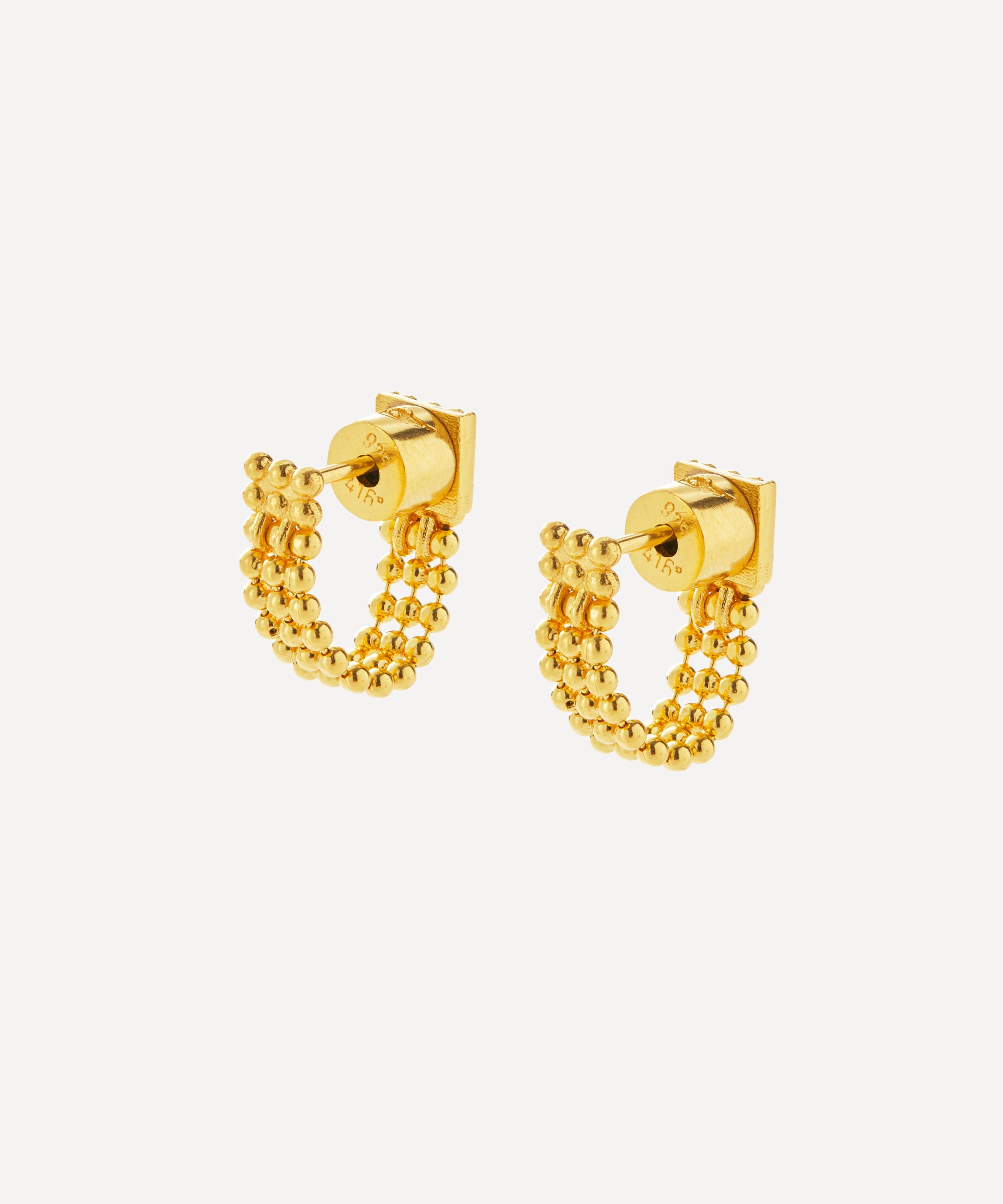 Maggoosh - 10ct Gold Chain Hoop Earrings image number 0