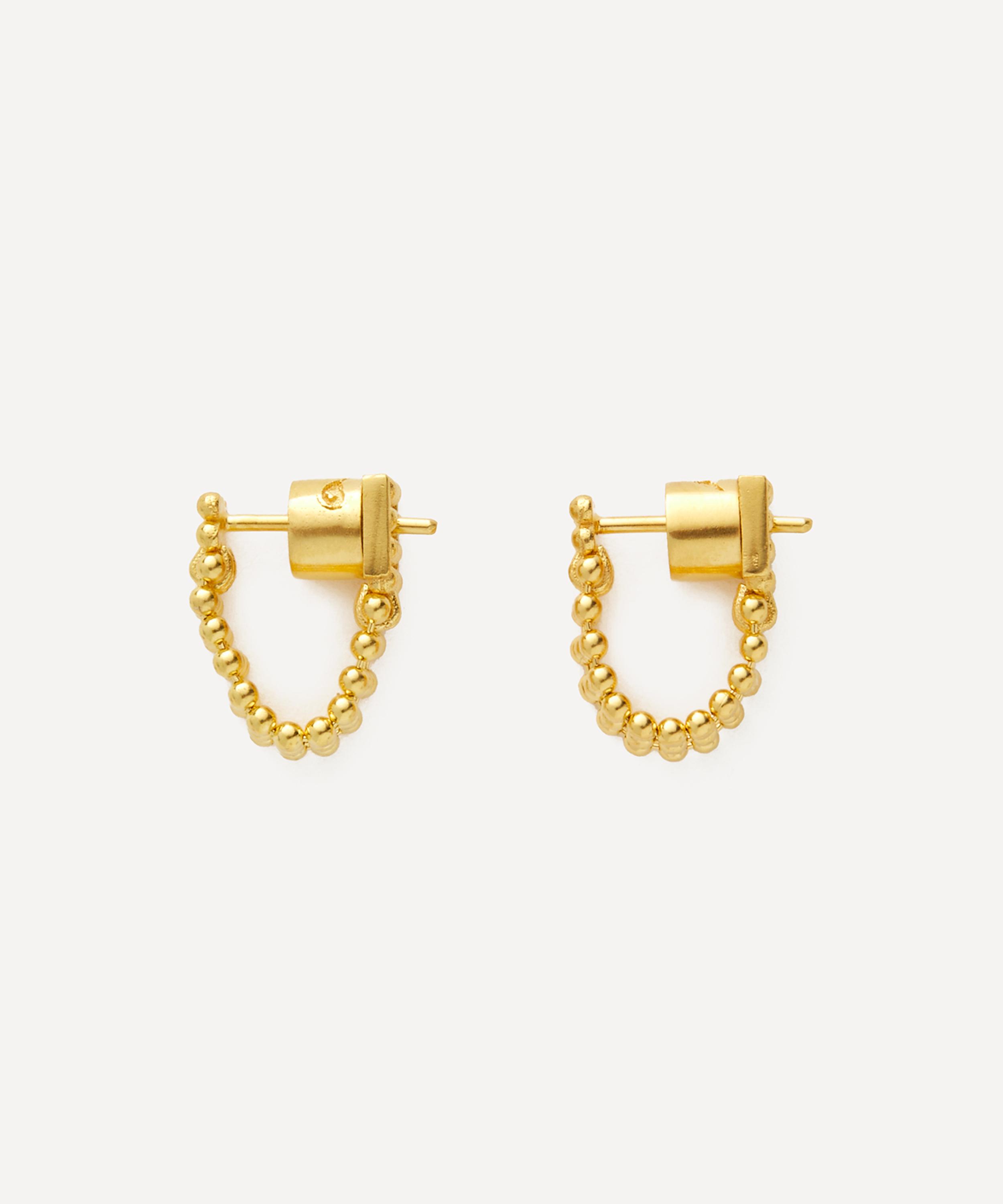 Maggoosh - 10ct Gold Chain Hoop Earrings image number 2