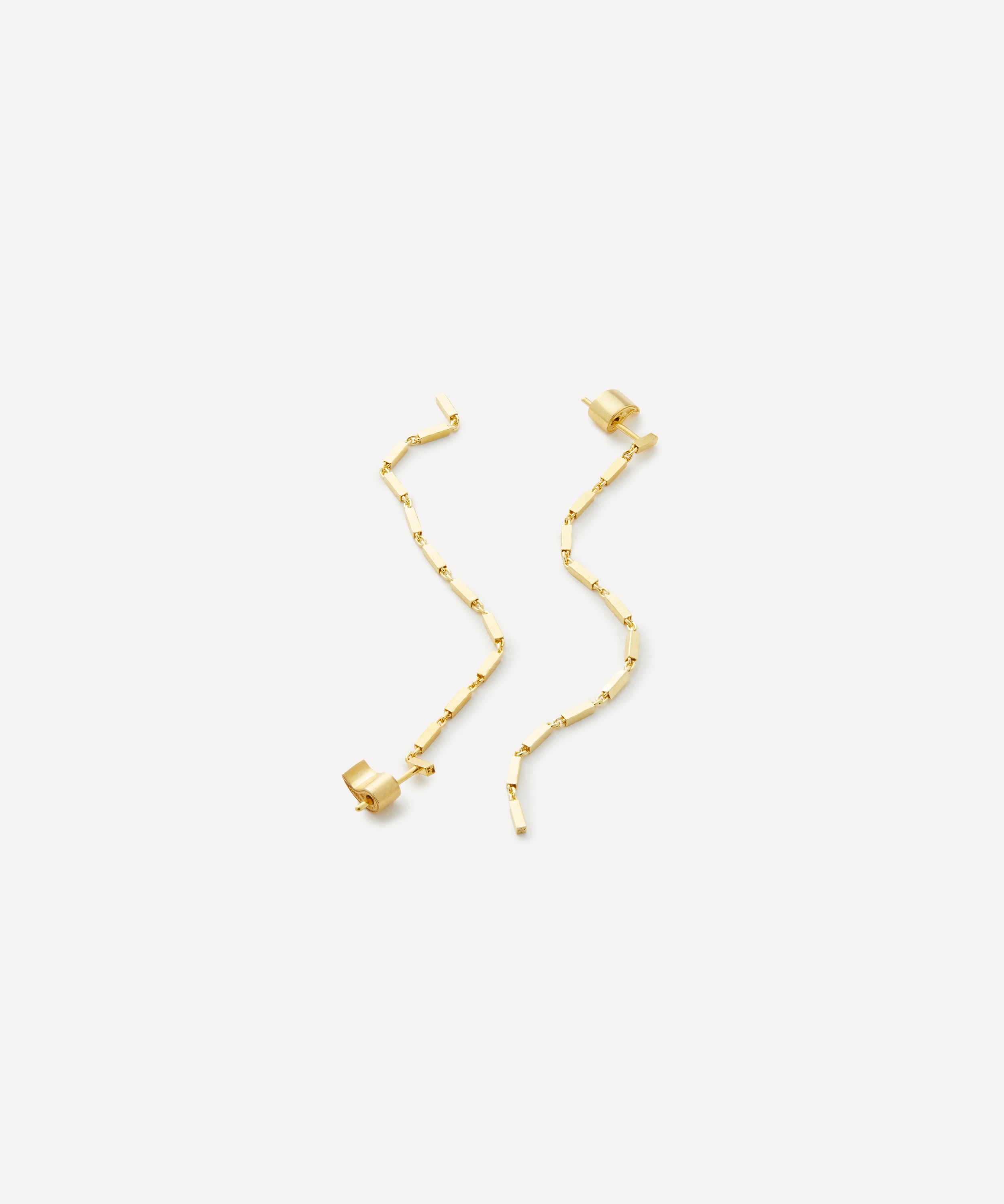 Maggoosh - 10ct Gold Disco Single Long Drop Earrings image number 1