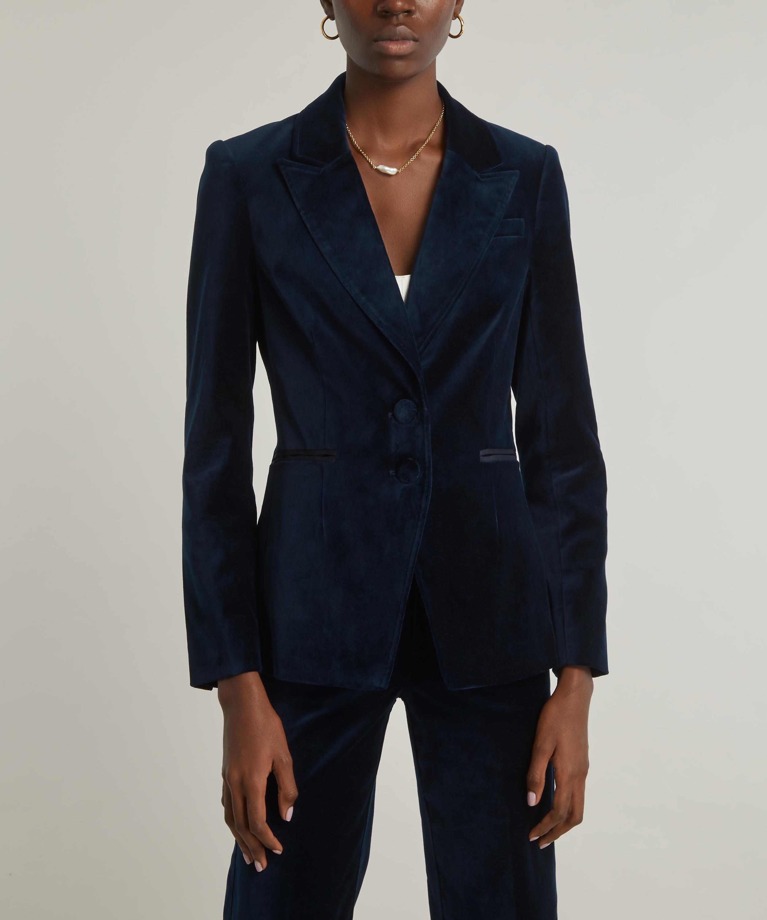 Women's navy clearance velvet blazer