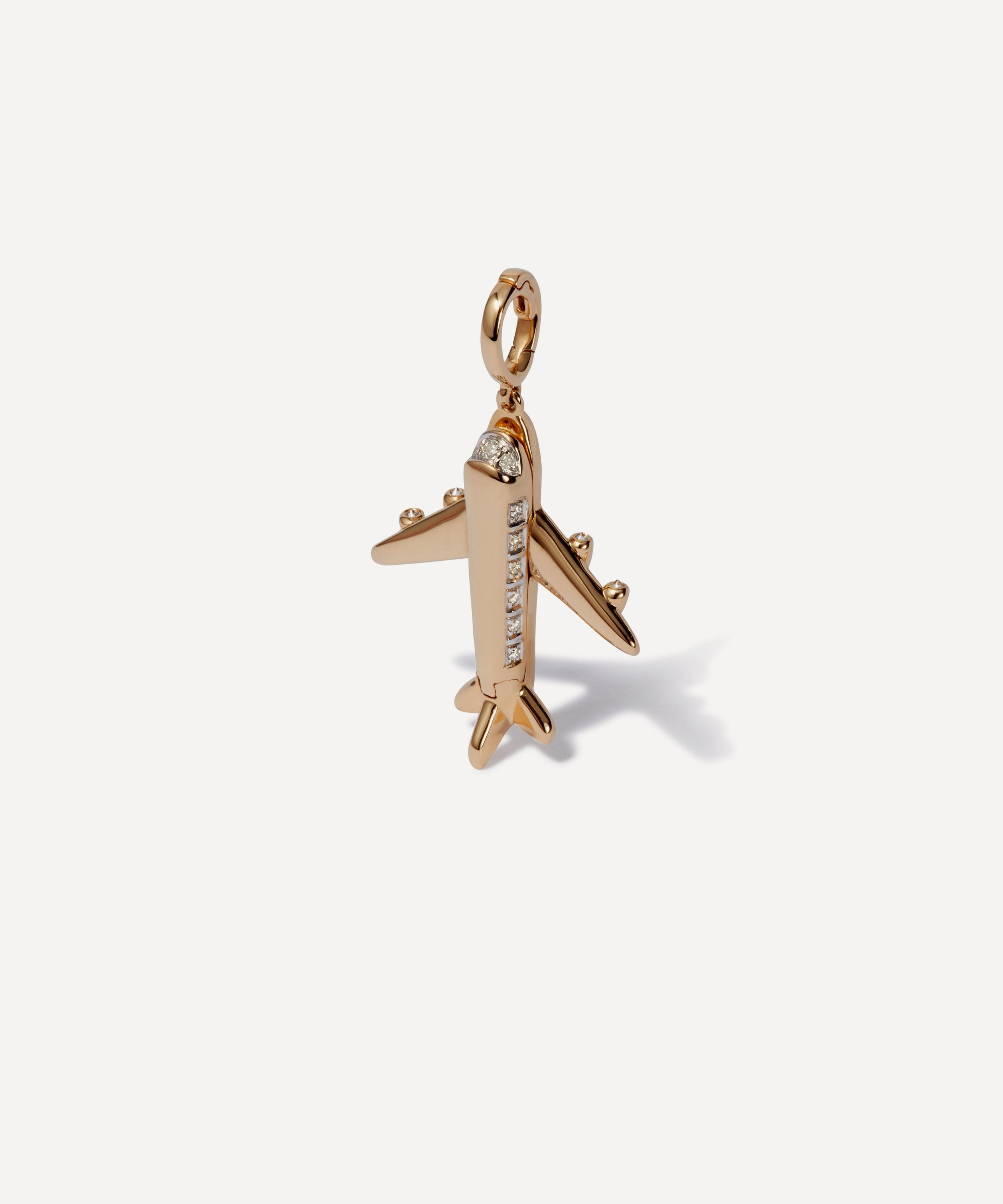 Annoushka - 18ct Gold Diamond Aeroplane Locket Charm image number 0