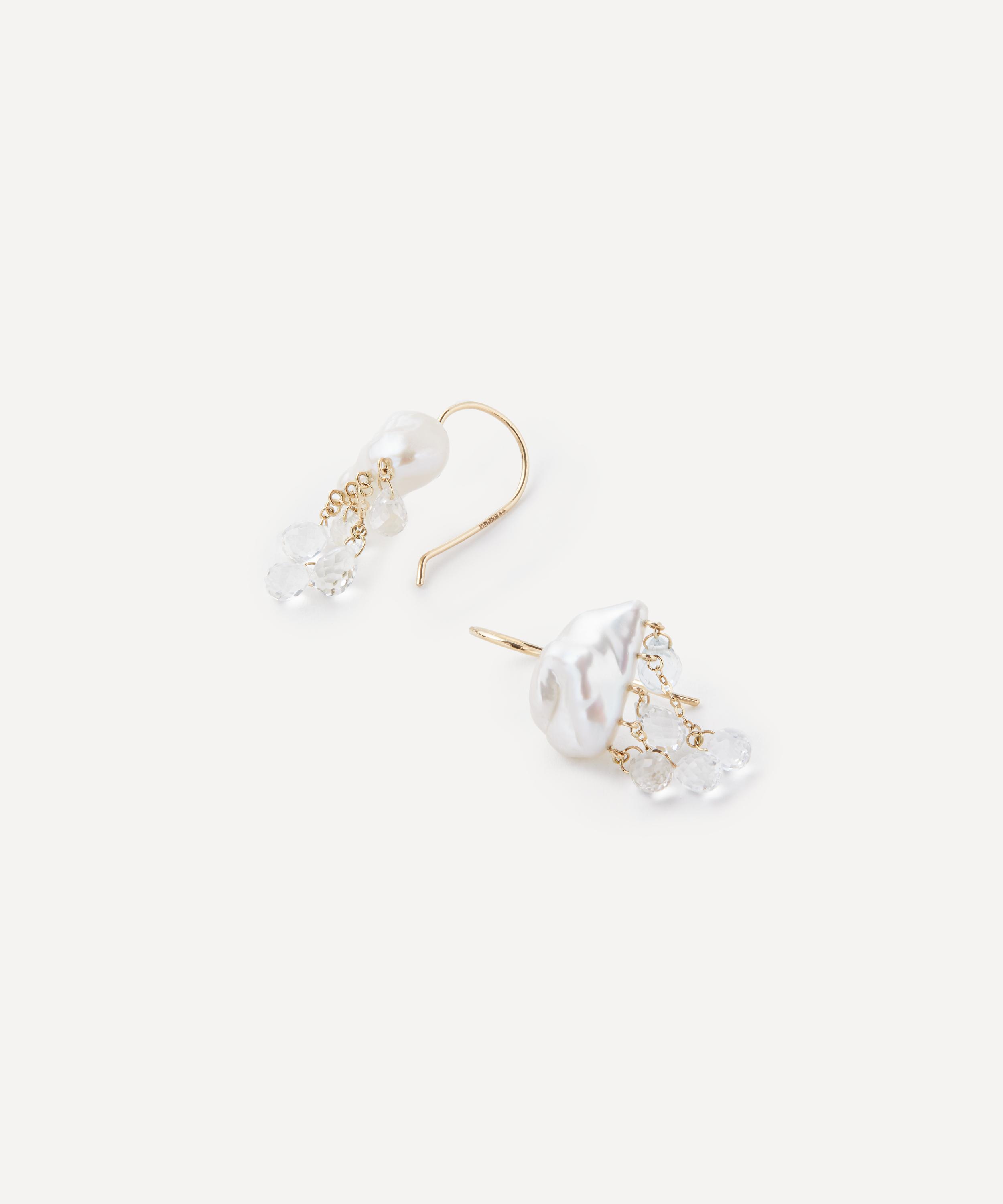 Rachel Quinn - 14ct Gold Storm Cloud Pearl Drop Earrings image number 1