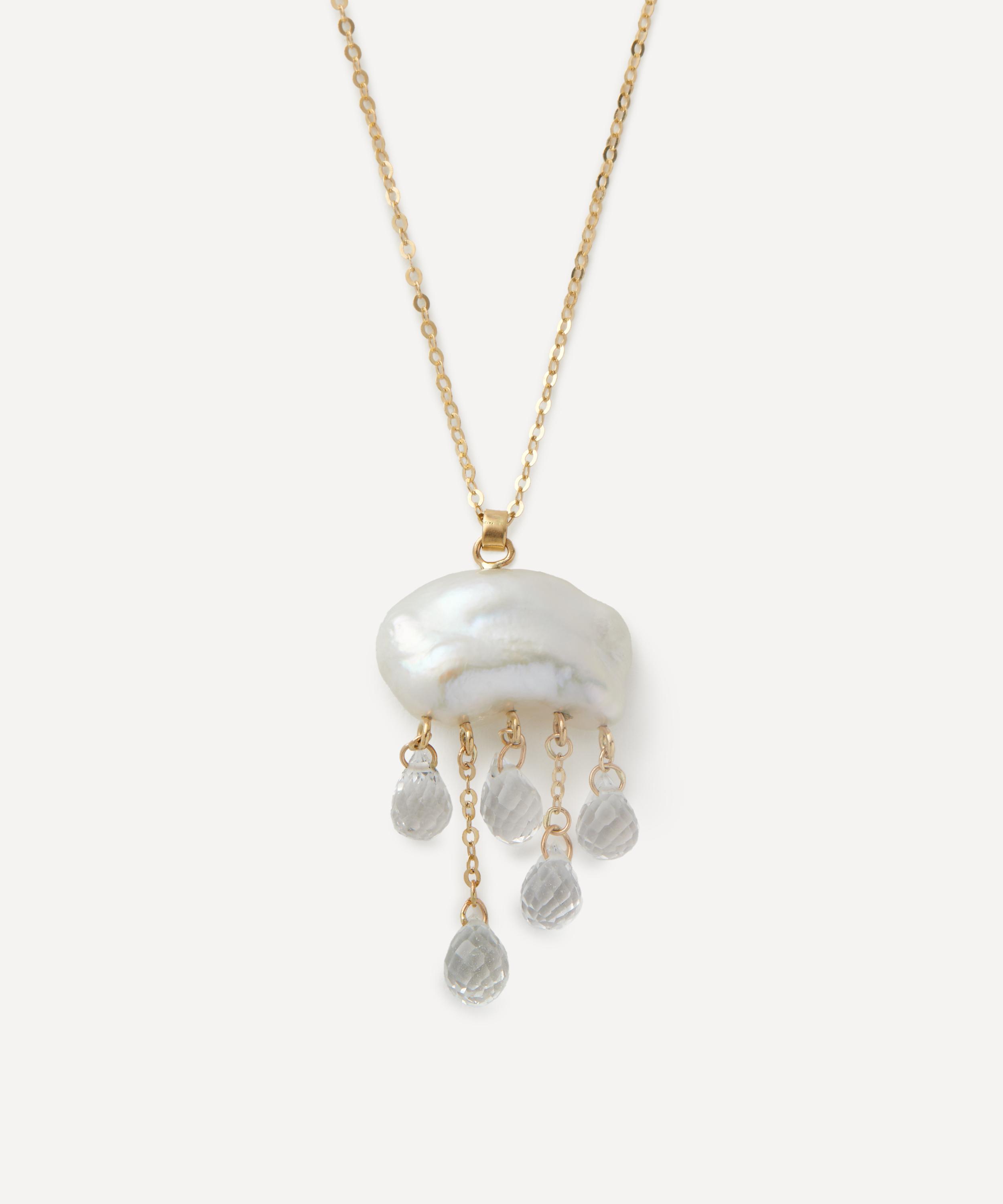 Rachel Quinn - 14ct Gold White Monsoon Pearl Pendant Necklace