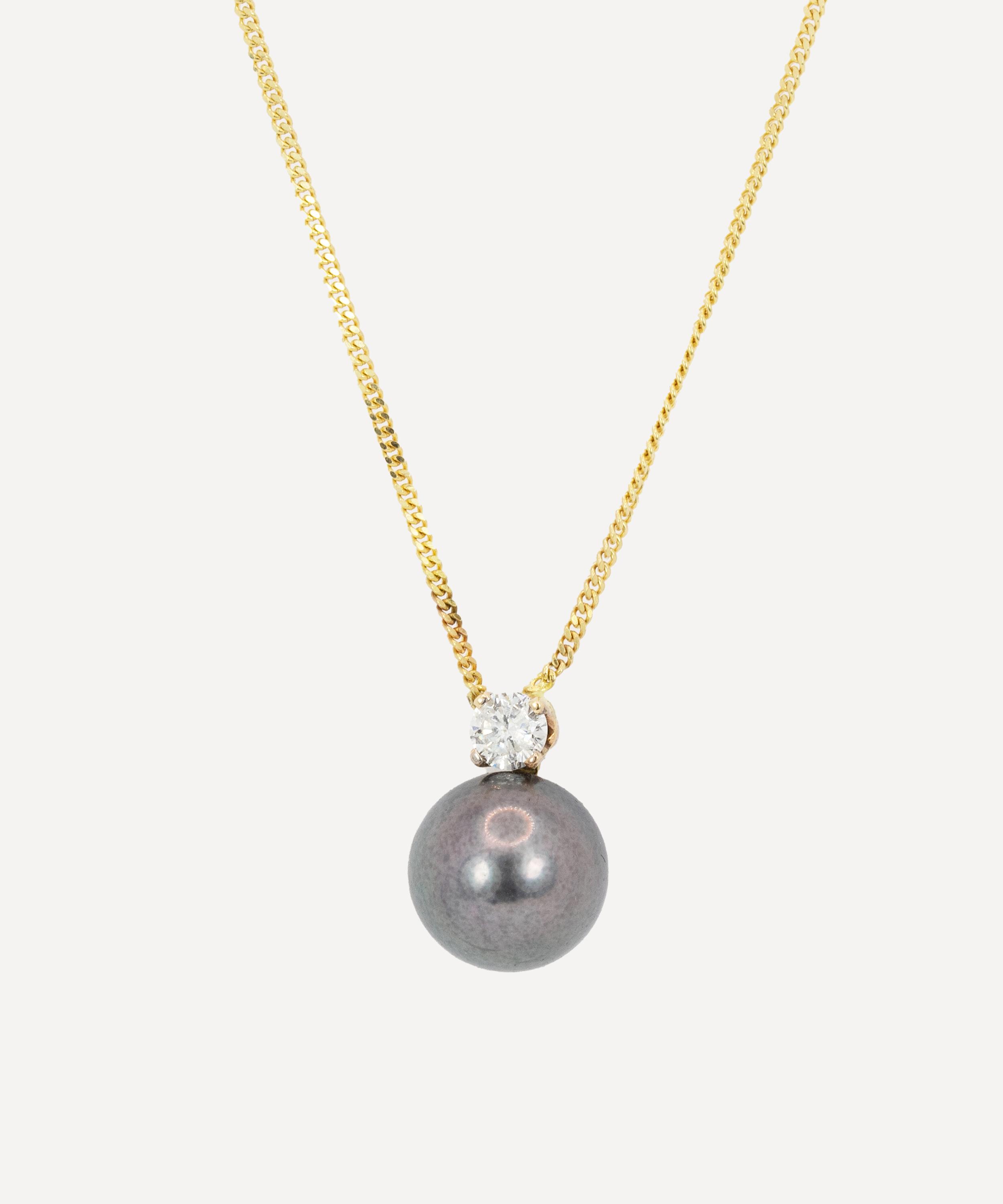 Kojis - 14ct Gold Black Pearl and Diamond Necklace image number 0
