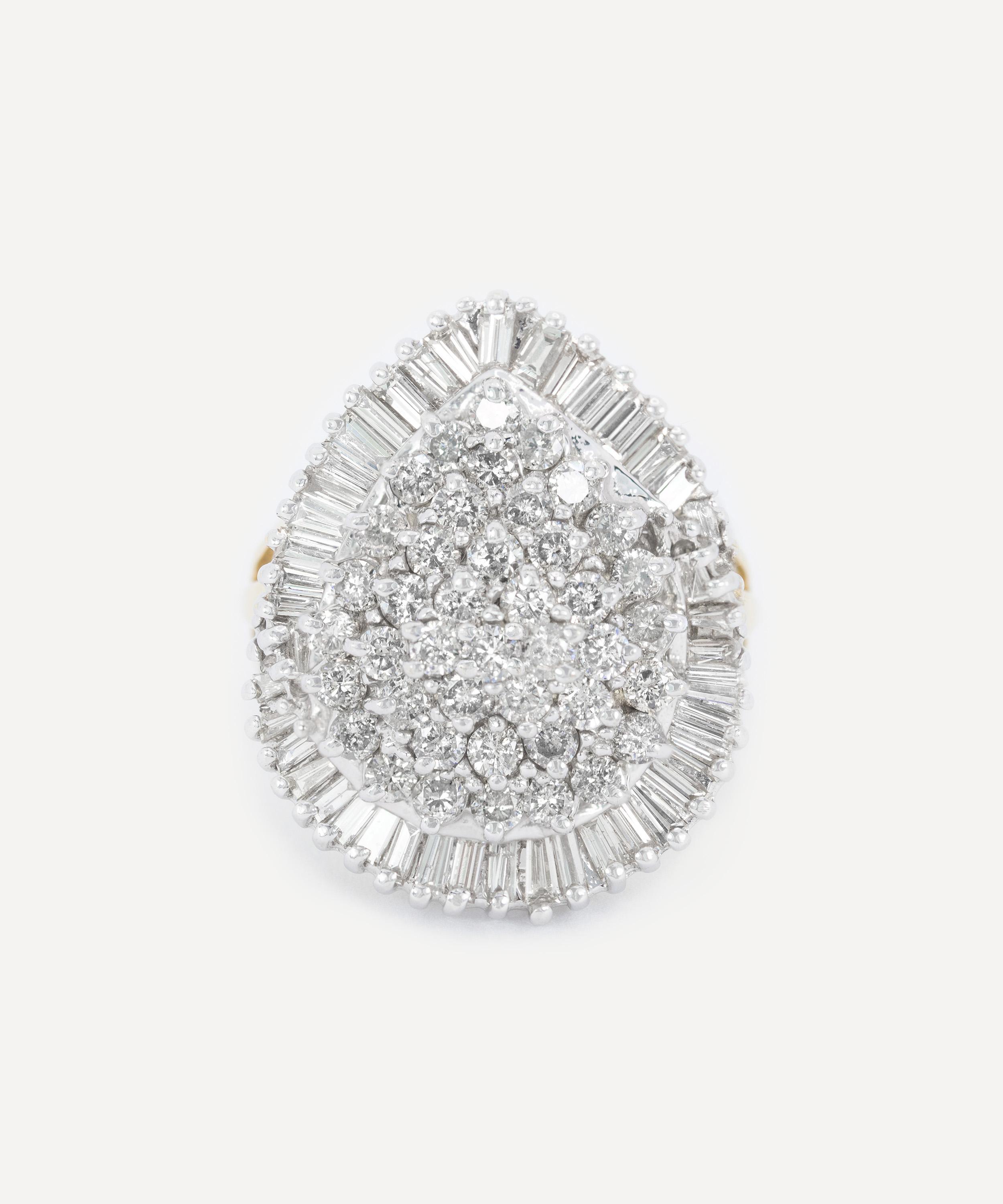 Kojis - 14ct Gold and White Gold Mixed Cut Diamond Cluster Ring