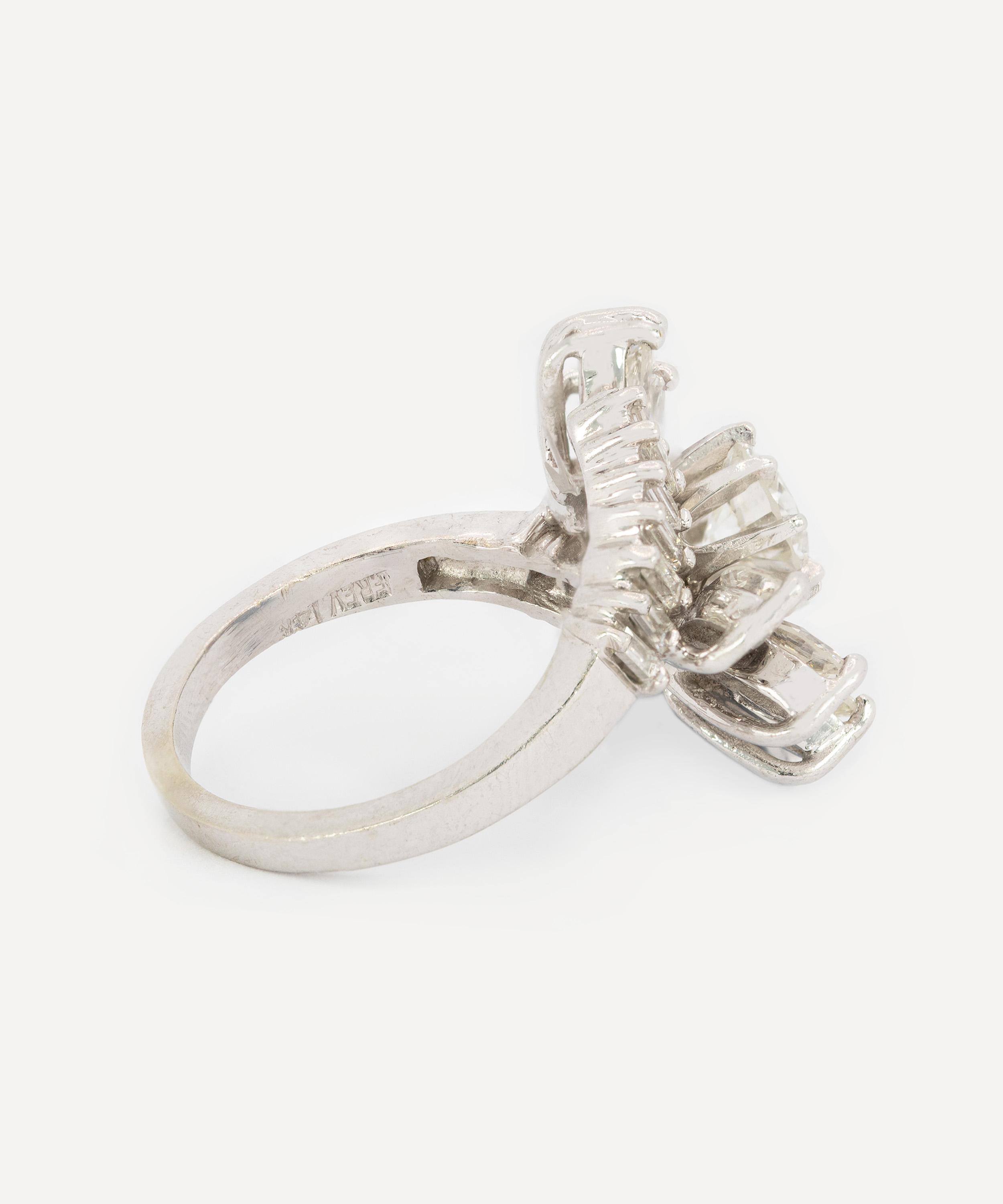 Kojis - 14ct White Gold Vintage Starburst Cluster Ring image number 2