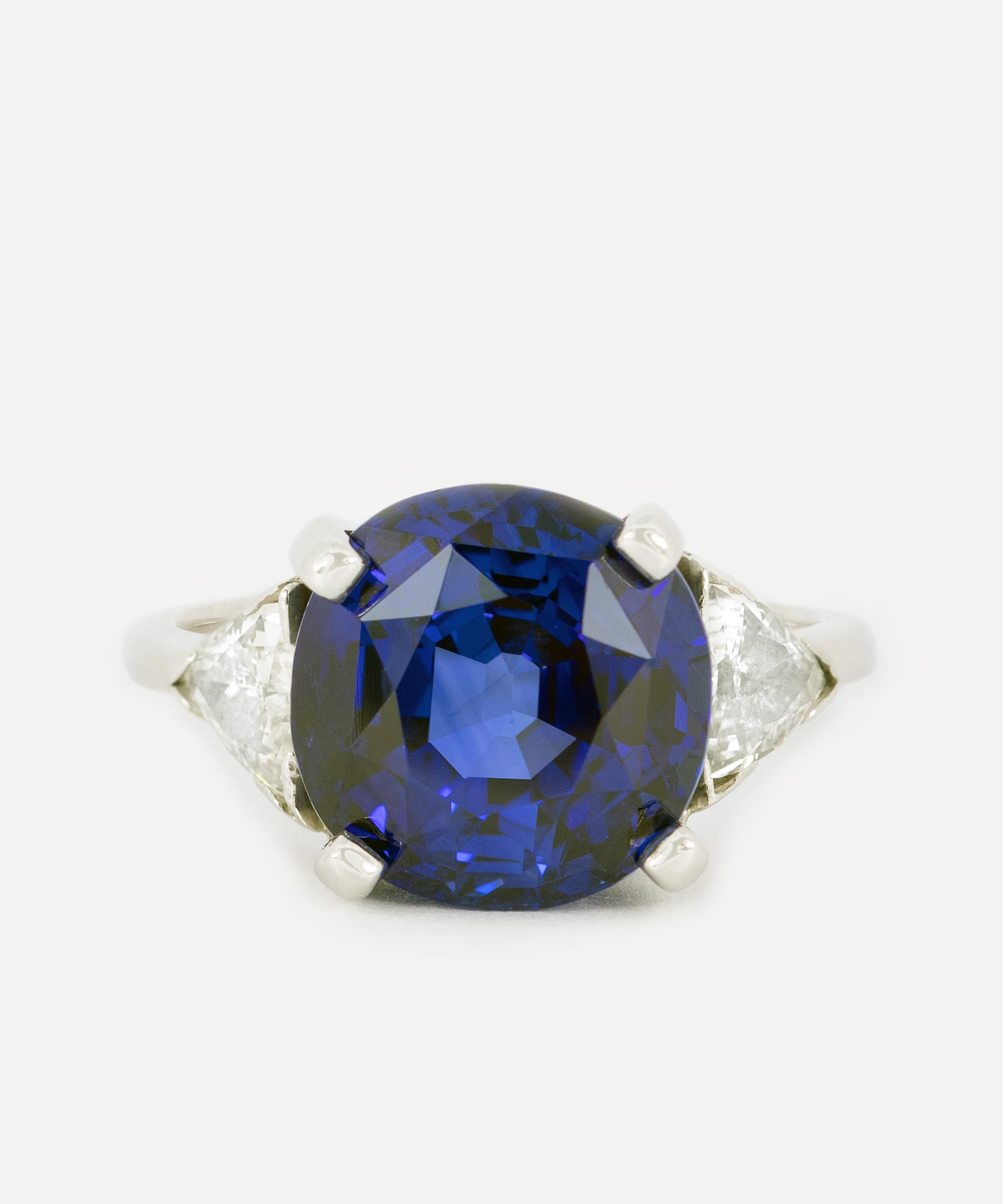 Kojis - 14ct White Gold Exceptional Ceylon Sapphire and Diamond Ring