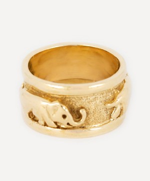Kojis - 14ct Gold Elephant Eternity Band Ring image number 2
