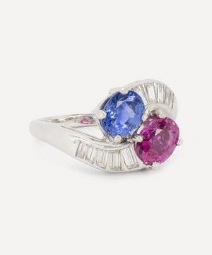 Kojis - Platinum Pink and Blue Sapphire Moi et Toi Ring image number 1