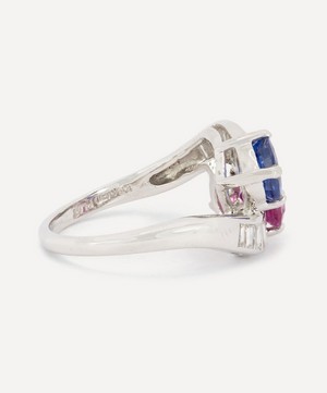 Kojis - Platinum Pink and Blue Sapphire Moi et Toi Ring image number 2