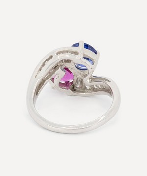 Kojis - Platinum Pink and Blue Sapphire Moi et Toi Ring image number 3