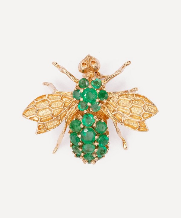 Kojis - 14ct Gold Emerald Bee Brooch