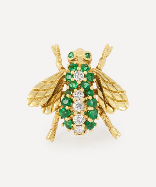 Kojis - 18ct Gold Emerald and Diamond Bee Brooch