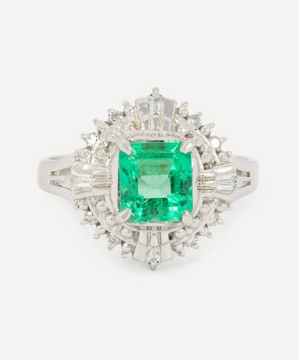 Kojis - Platinum Emerald Ballerina Ring