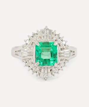 Kojis - Platinum Emerald Ballerina Ring image number 0