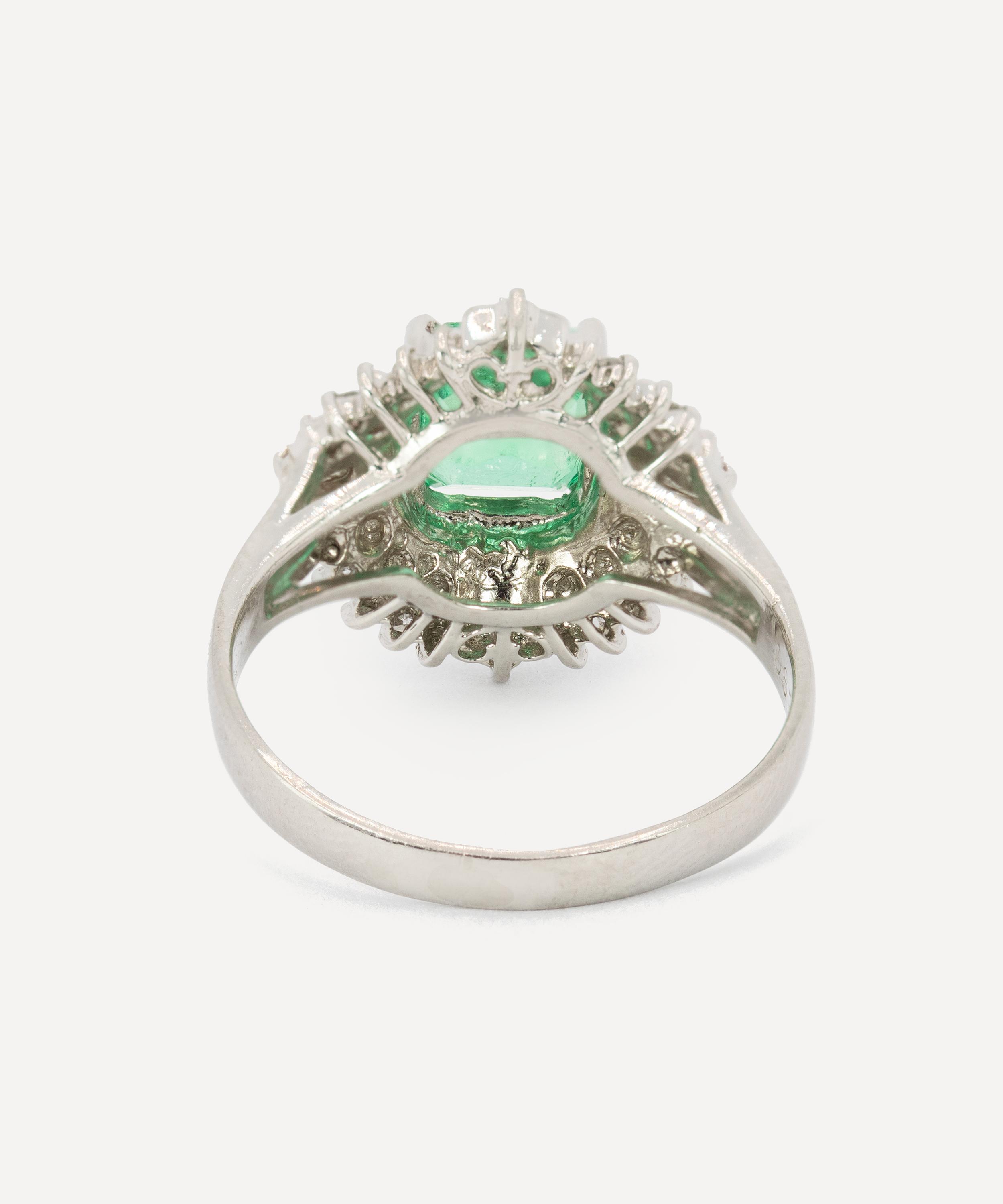 Kojis - Platinum Emerald Ballerina Ring image number 3