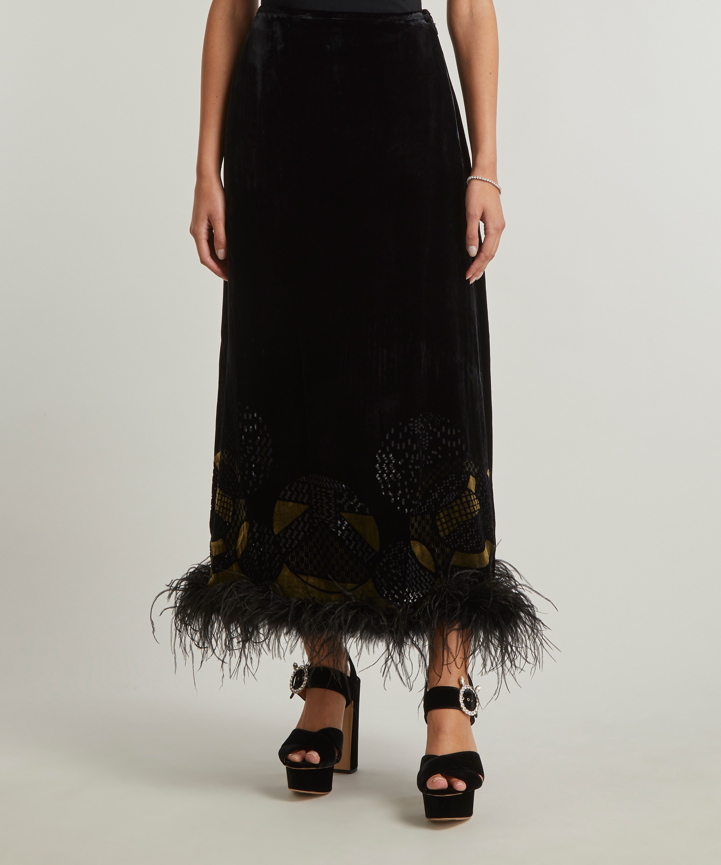 RIXO Kelly Feathered Skirt | Liberty