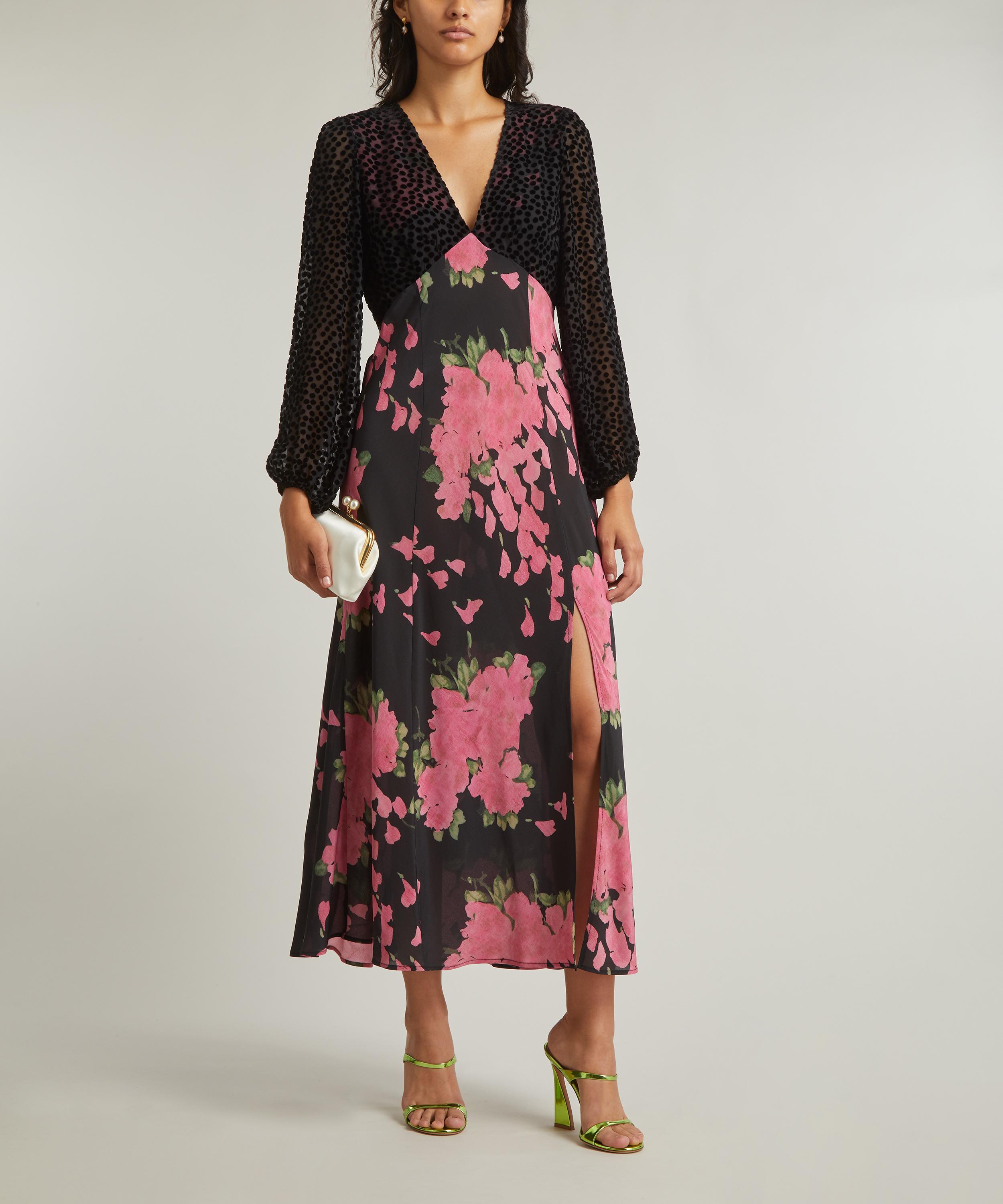 RIXO Melanie Silk Midi Dress Liberty