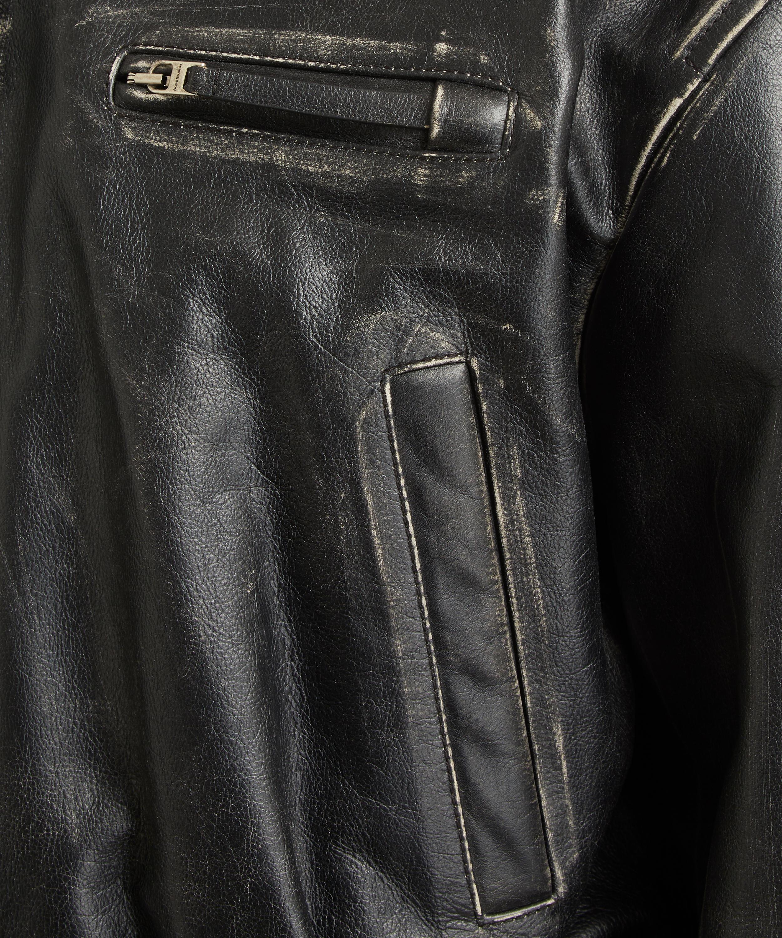 Acne Studios - Leather Bomber Jacket image number 4