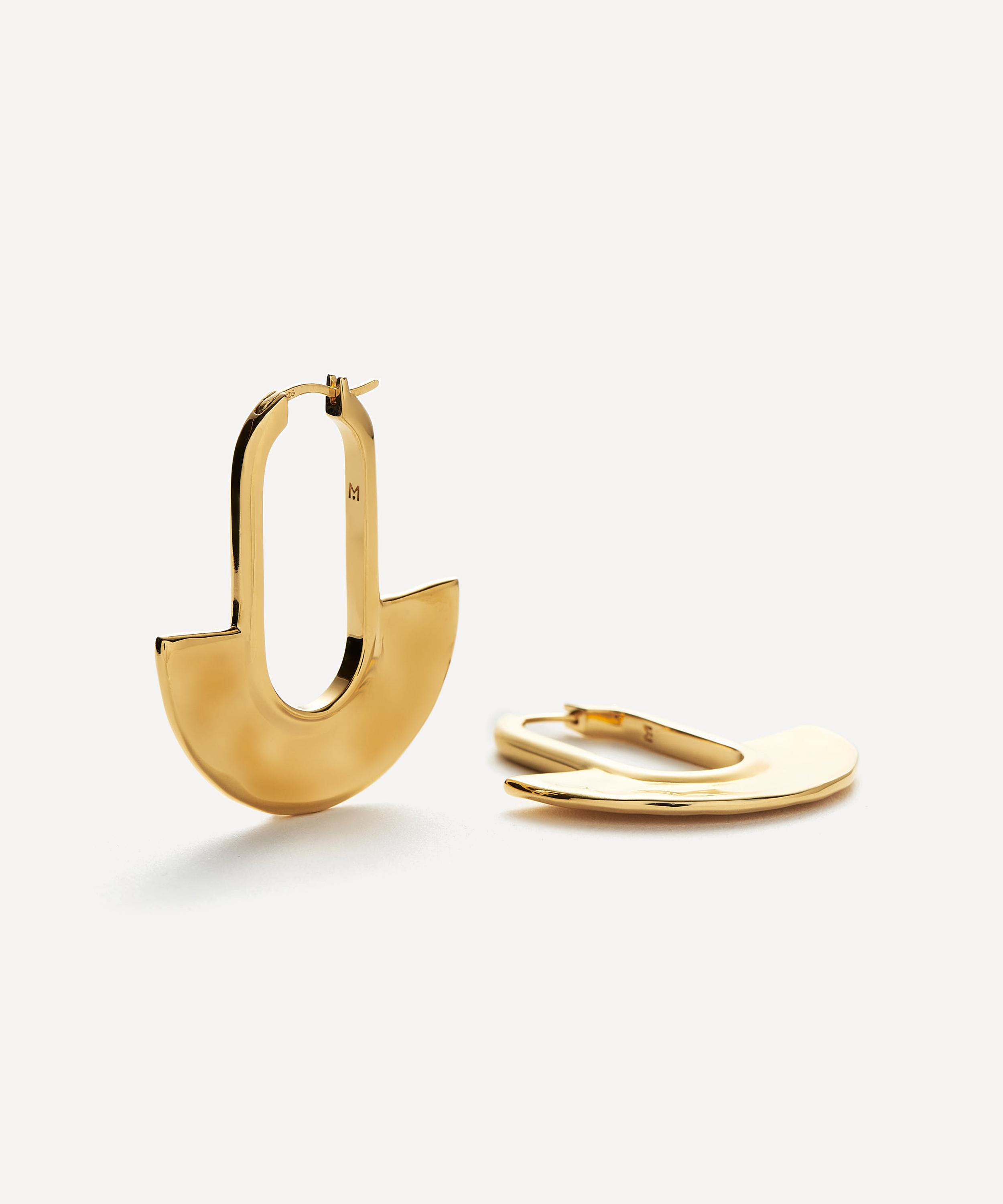 Missoma - 18ct Gold-Plated Zenyu Fan Medium Hoop Earrings image number 0