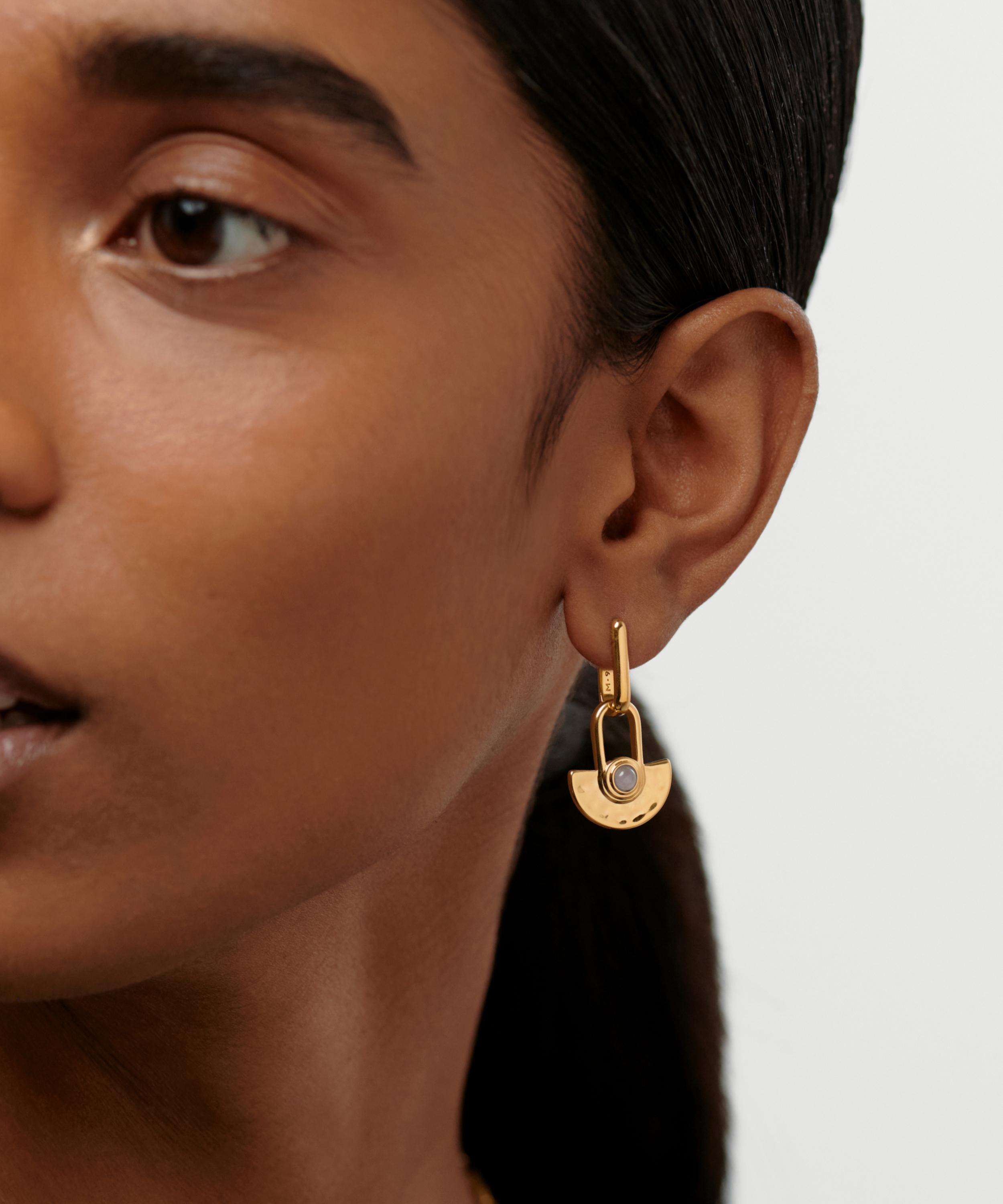 Missoma - 18ct Gold-Plated Zenyu Fan Medium Hoop Earrings image number 1