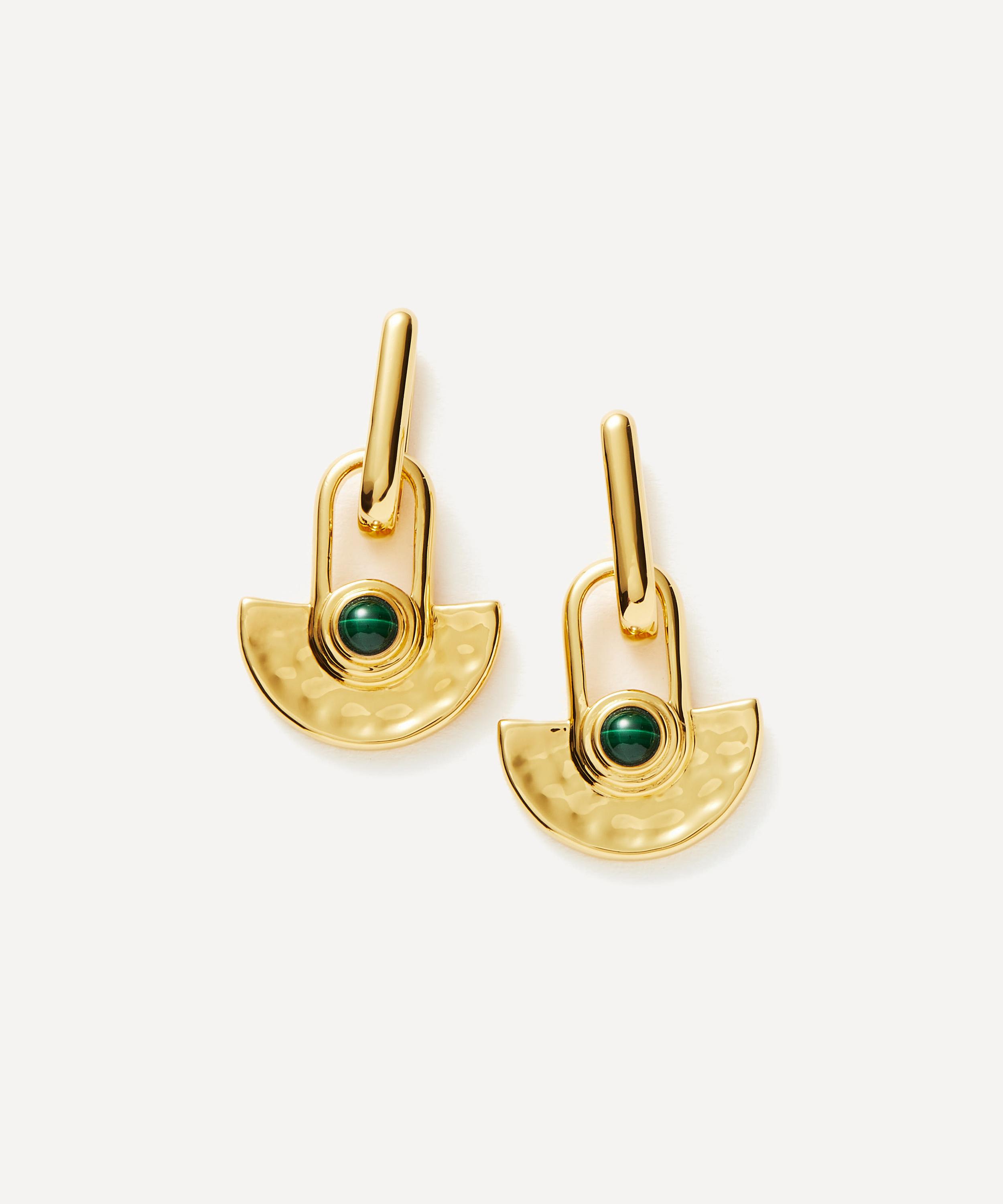 Missoma - 18ct Gold-Plated Vermeil Silver Zenyu Fan Gemstone Drop Earrings image number 0