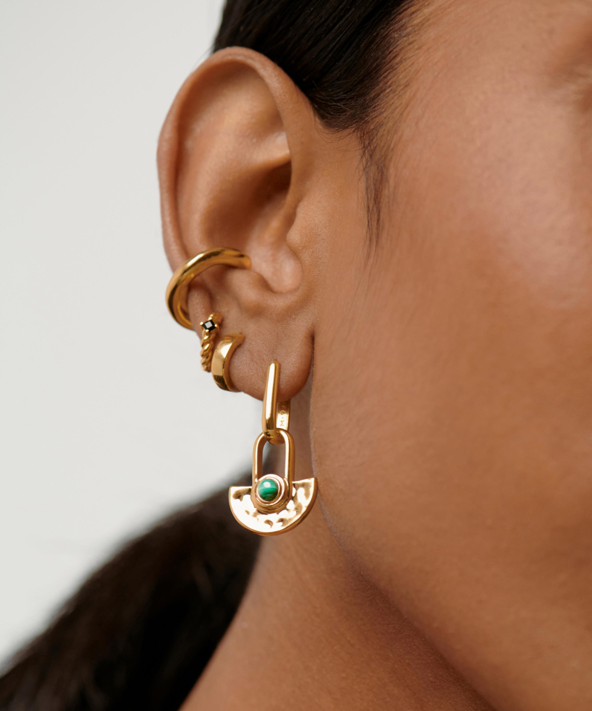 Missoma - 18ct Gold-Plated Vermeil Silver Zenyu Fan Gemstone Drop Earrings image number 2