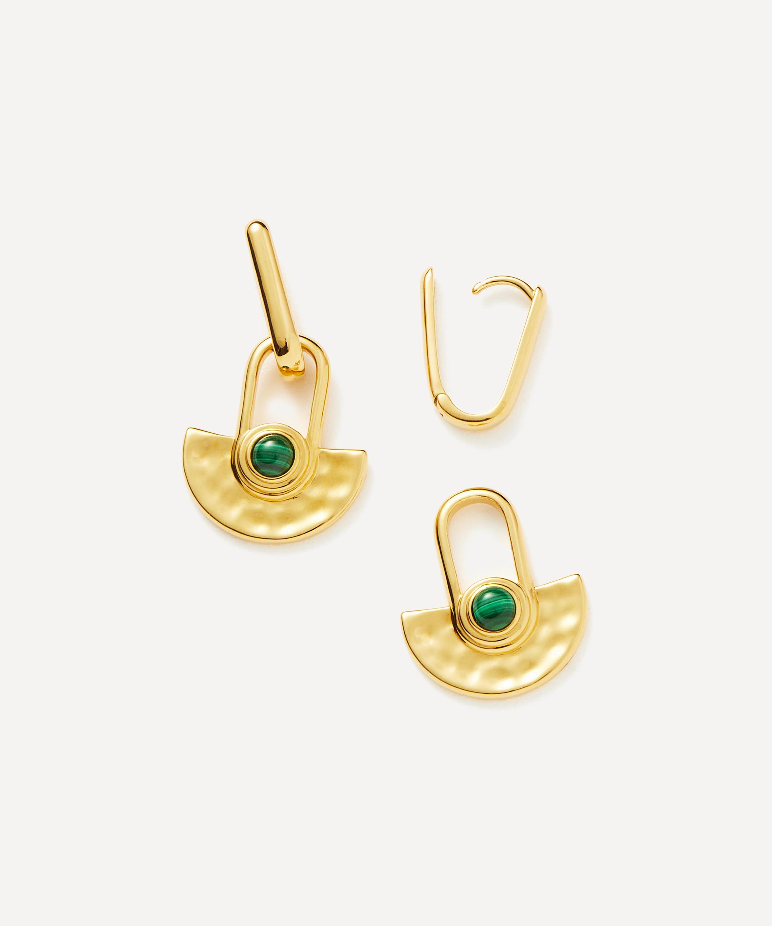 Missoma - 18ct Gold-Plated Vermeil Silver Zenyu Fan Gemstone Drop Earrings image number 3