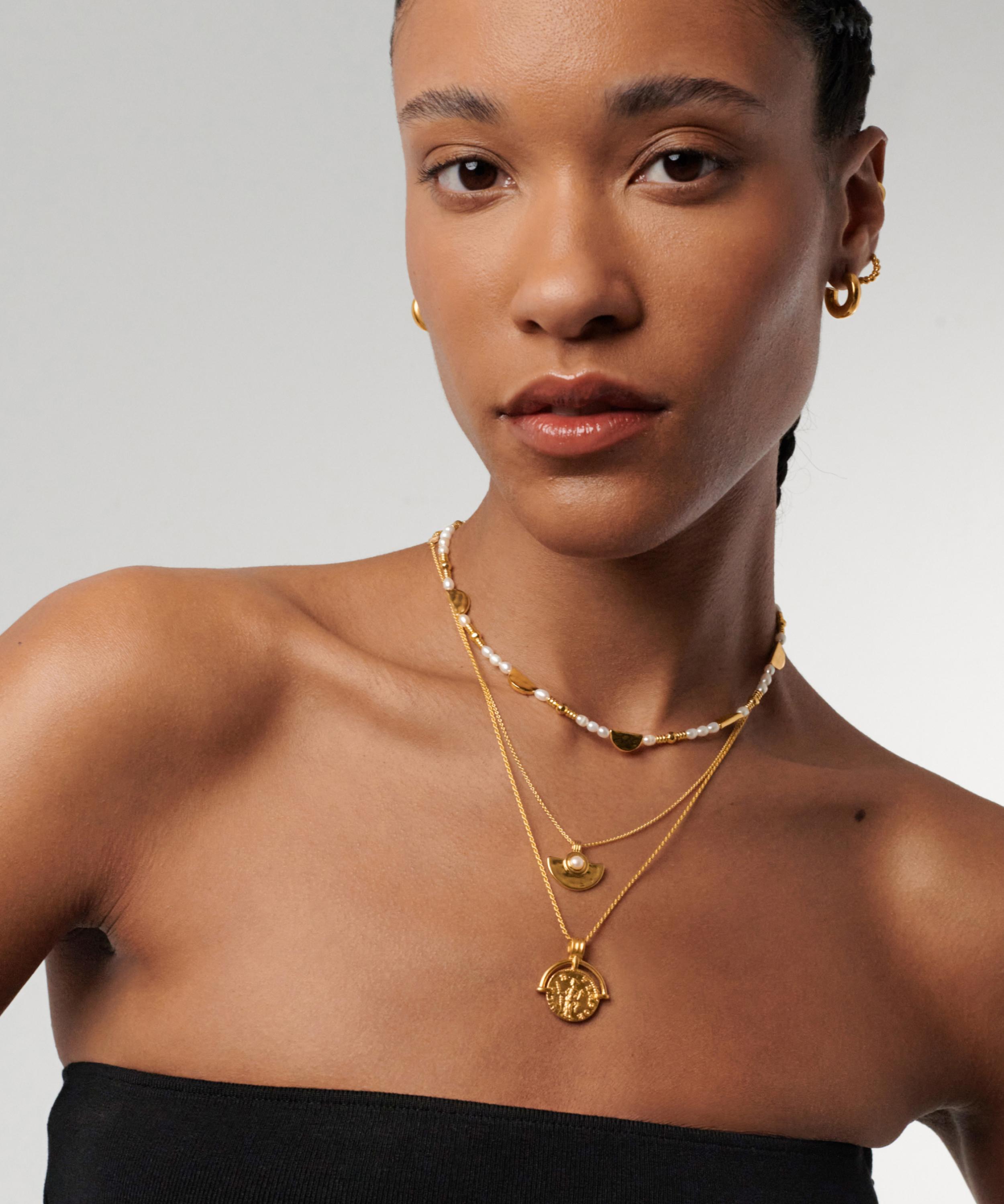 ★MISSOMA★ ZENYU FAN ネックレス 18ctゴールドメッキ Missoma 18ct Gold-Plated Vermeil Silver Zenyu Gemstone Fan