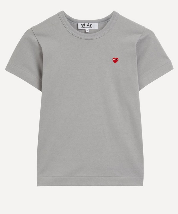 Comme des Garçons Play - Grey Heart Appliqué T-Shirt image number null