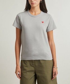 Comme des Garçons Play - Grey Heart Appliqué T-Shirt image number 2