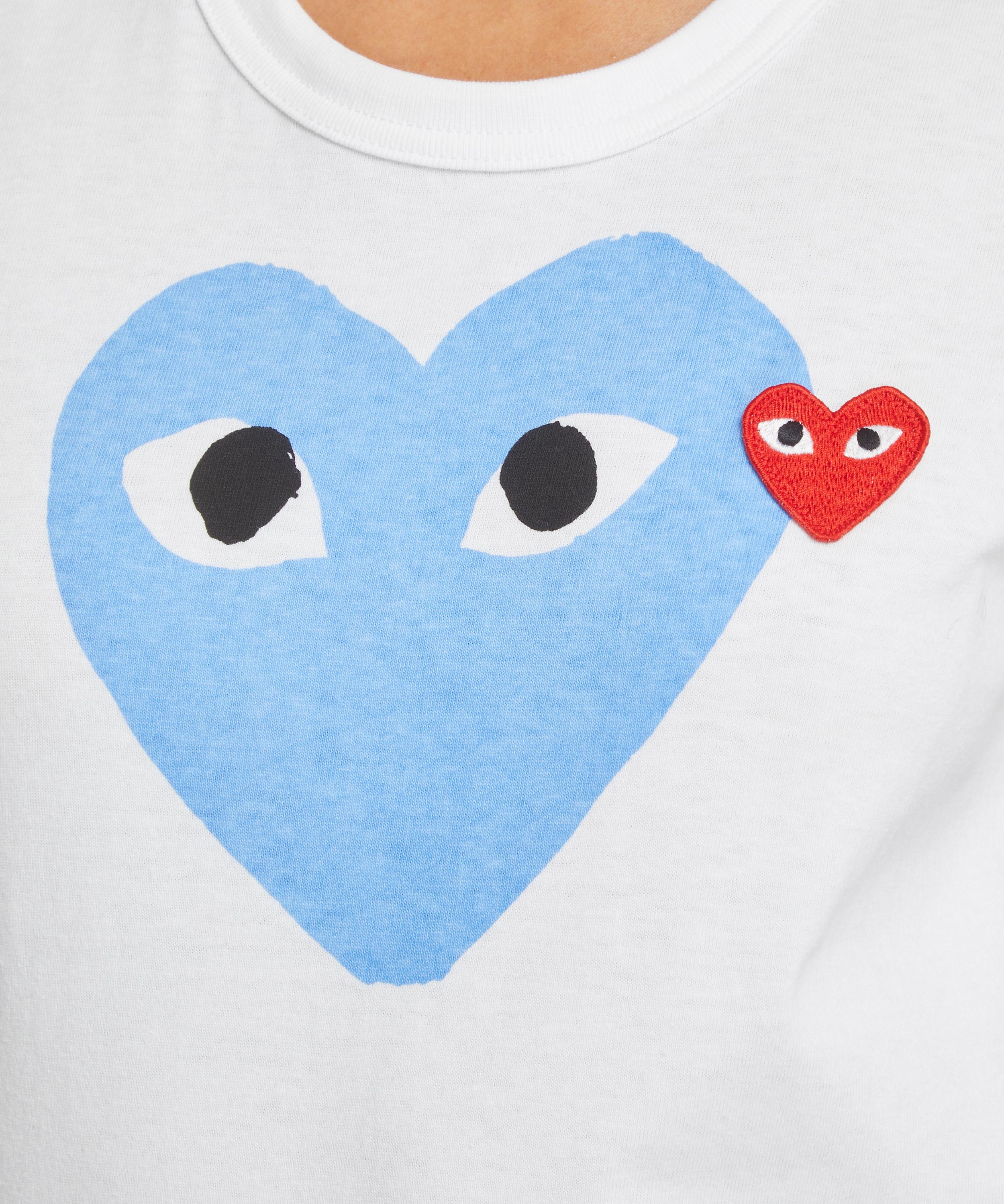 comme des garcons t shirt blue heart