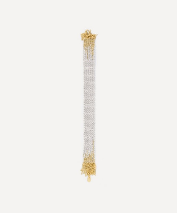Stephanie Schneider - Gold-Plated Woven Chain Degrade Fringe Bracelet image number null