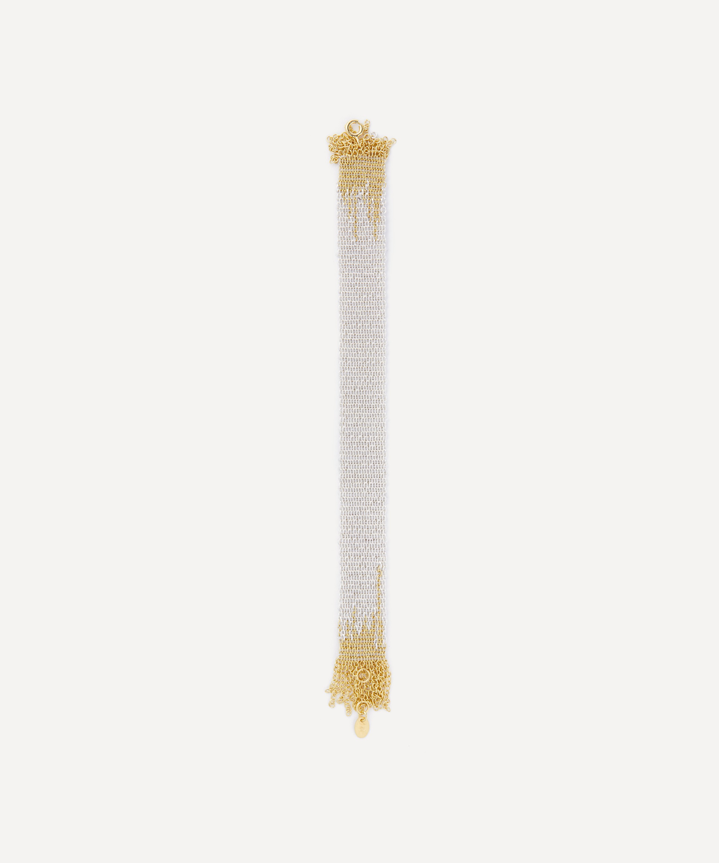 Stephanie Schneider - Gold-Plated Woven Chain Degrade Fringe Bracelet image number 0