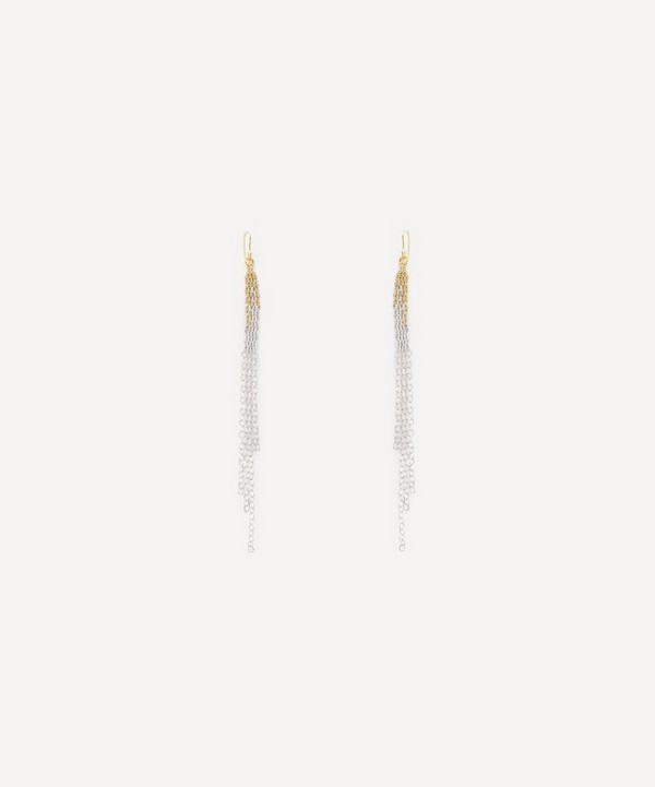 Stephanie Schneider - Gold-Plated Degrade Woven Chain Drop Earrings image number null