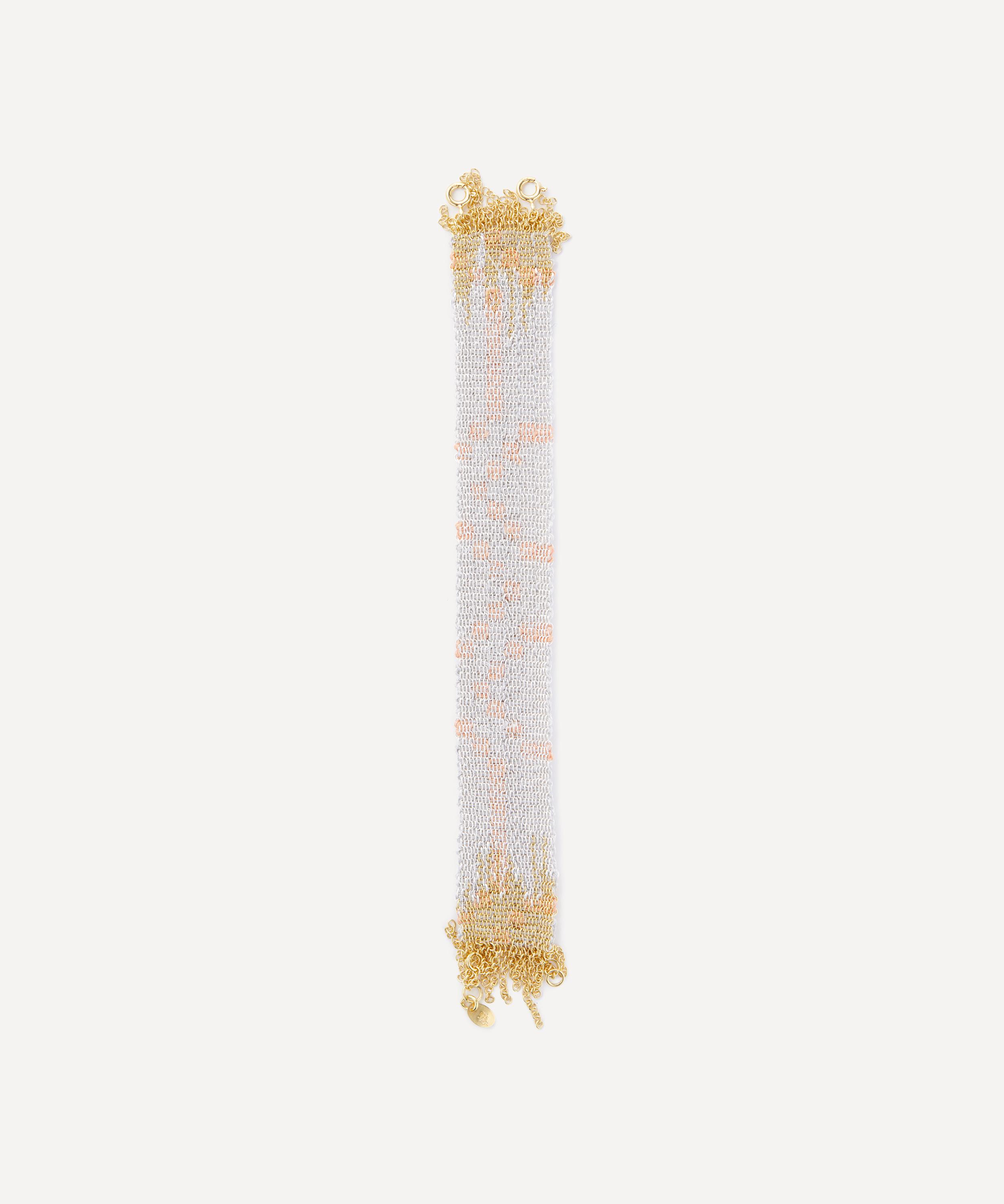 Stephanie Schneider - Gold-Plated Woven Chain Degrade Wide Bracelet image number 0
