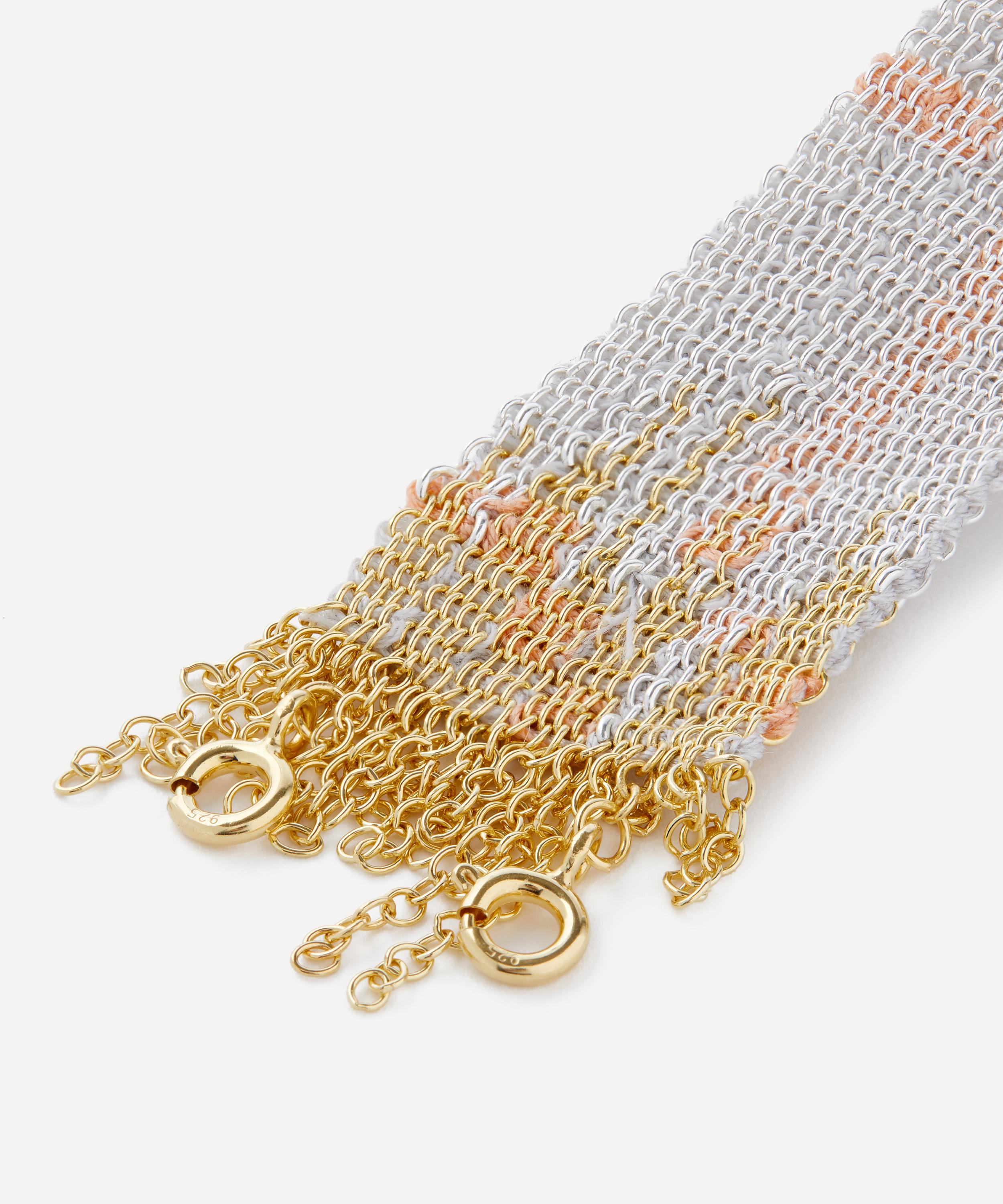 Stephanie Schneider - Gold-Plated Woven Chain Degrade Wide Bracelet image number 2