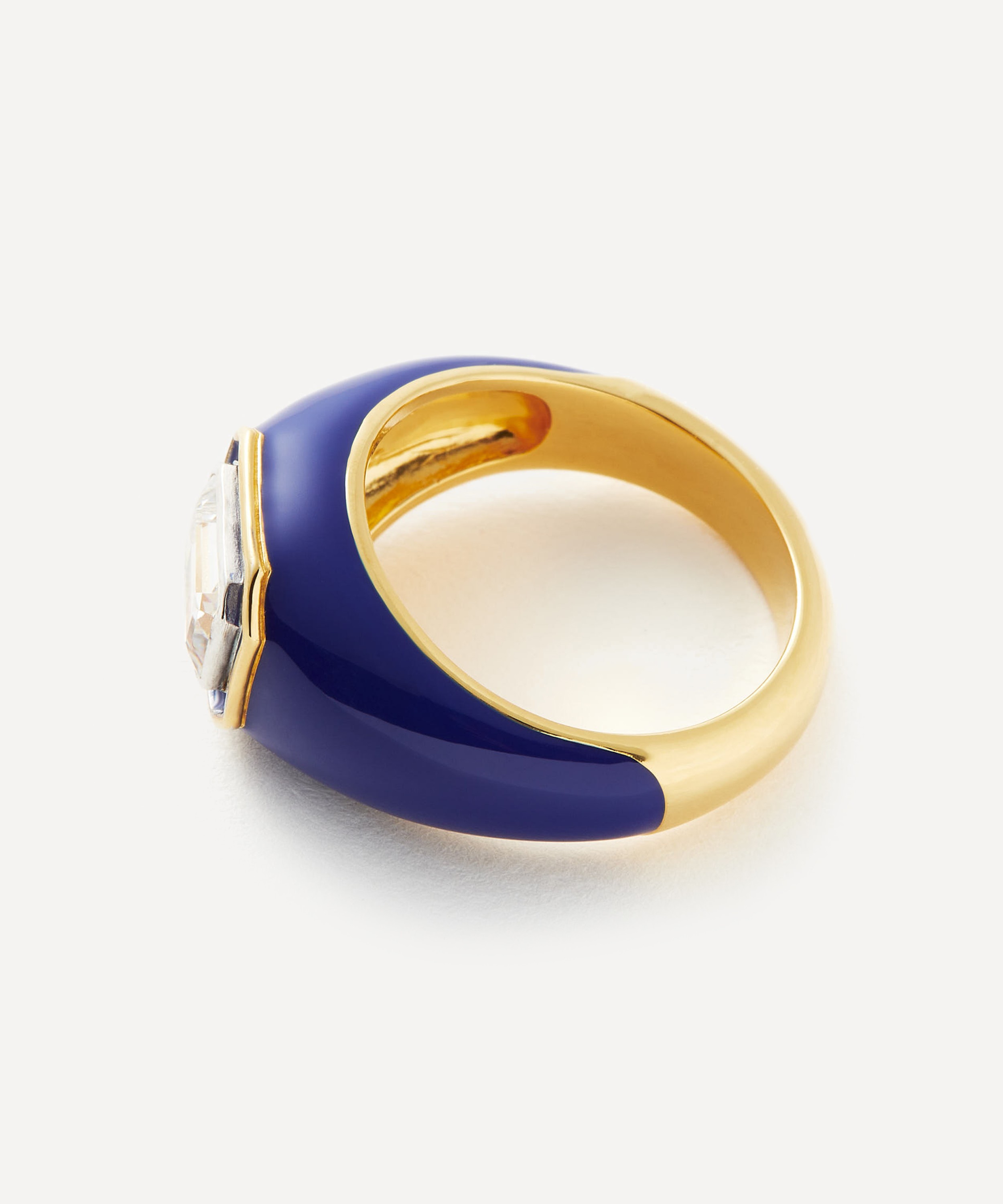 Missoma - 18ct Gold-Plated Vermeil Silver Enamel and Stone Dome Statement Ring image number 3