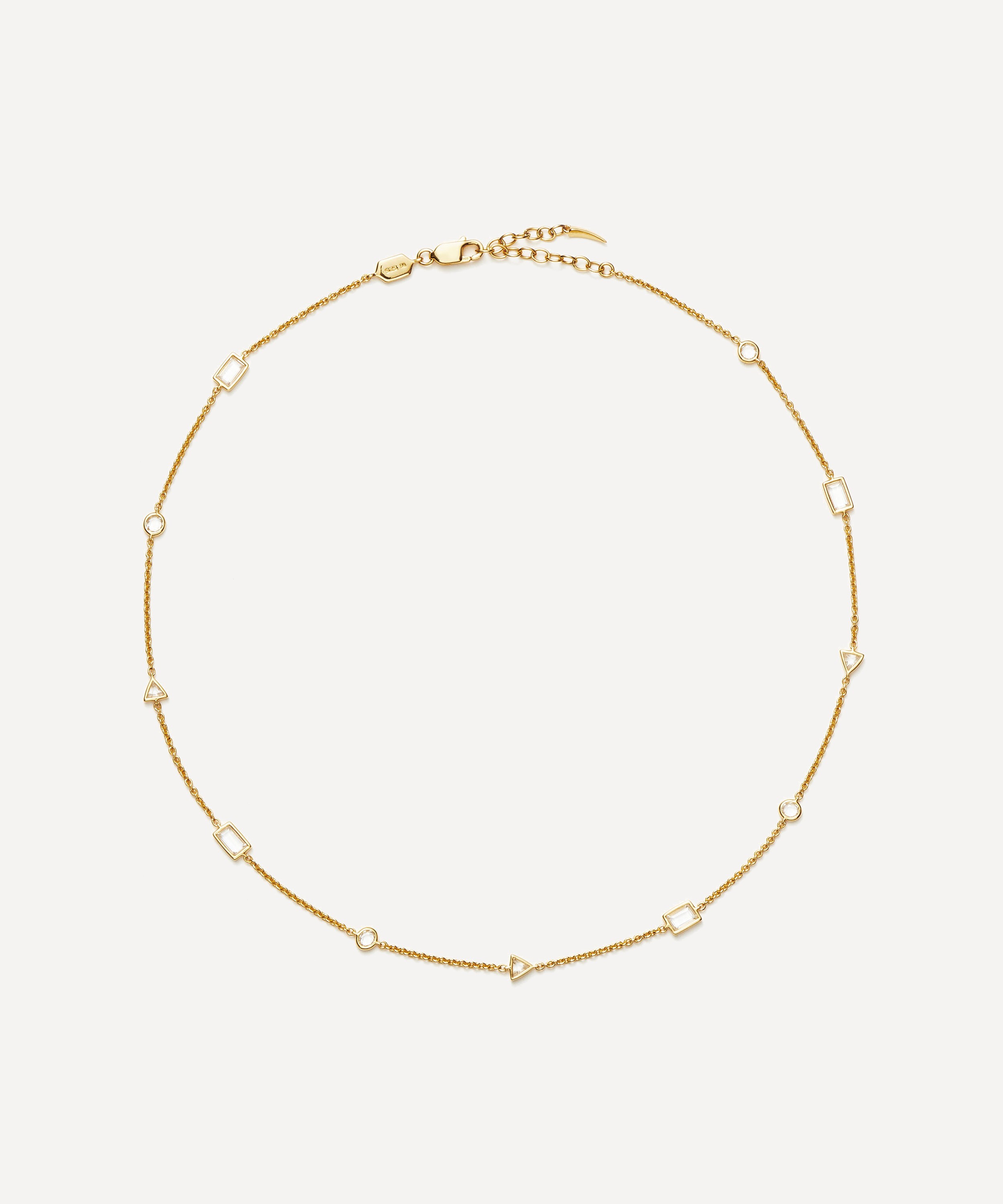 Missoma - 18ct Gold-Plated Vermeil Silver Floating Stone Charm Choker Necklace image number 0