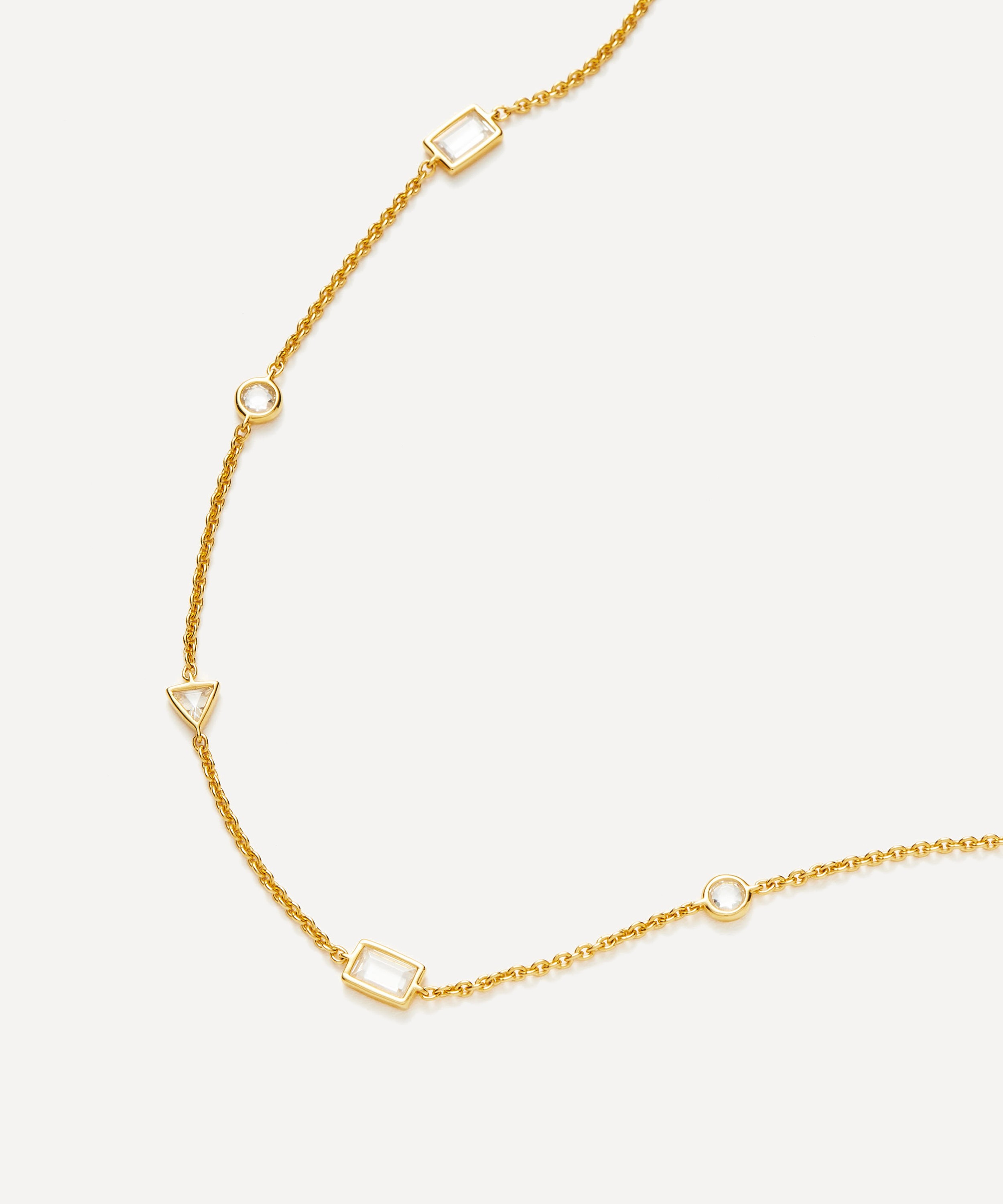 Missoma - 18ct Gold-Plated Vermeil Silver Floating Stone Charm Choker Necklace image number 3