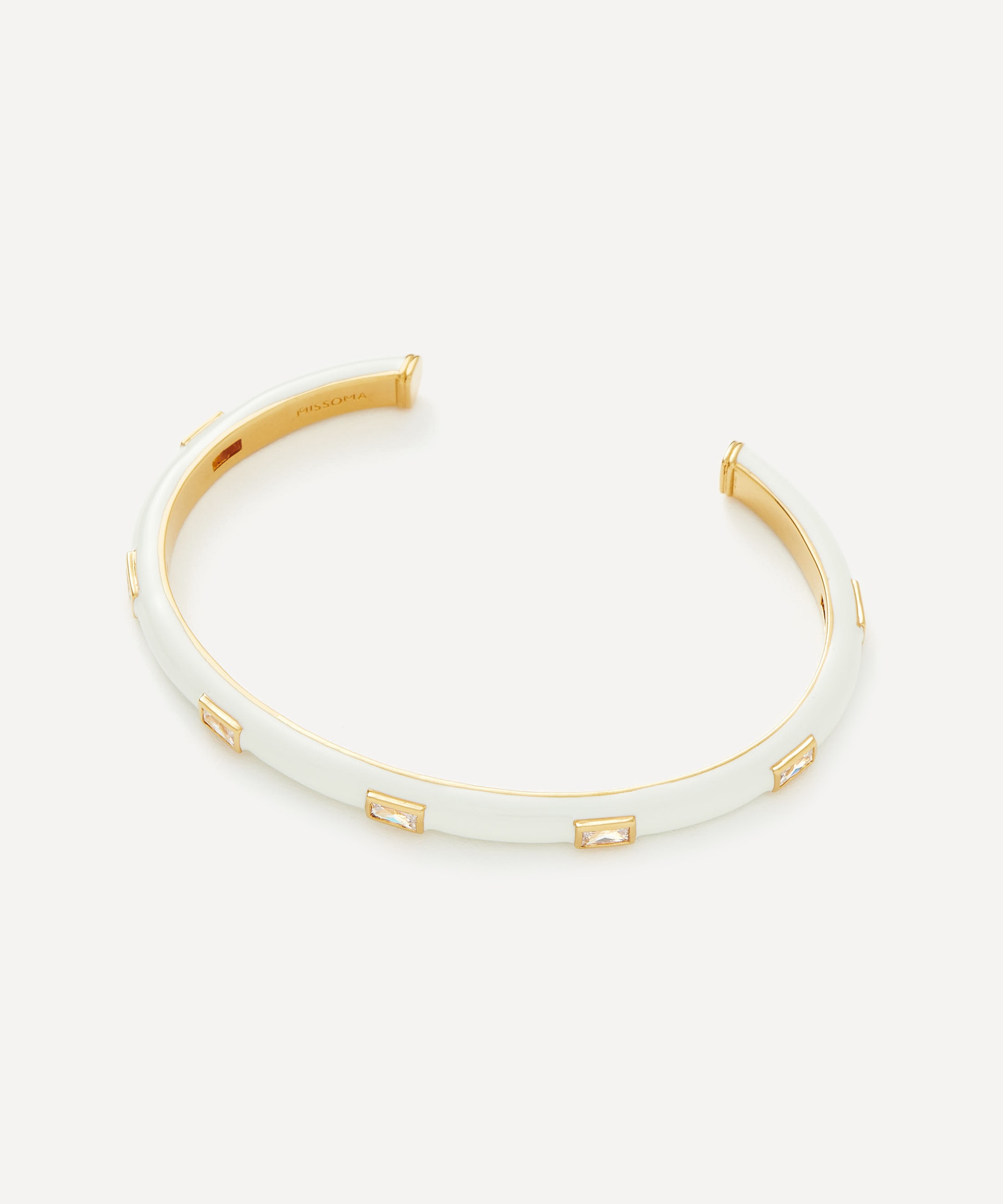 Missoma - 18ct Gold-Plated Vermeil Silver Enamel and Stone Cuff Bracelet image number 3